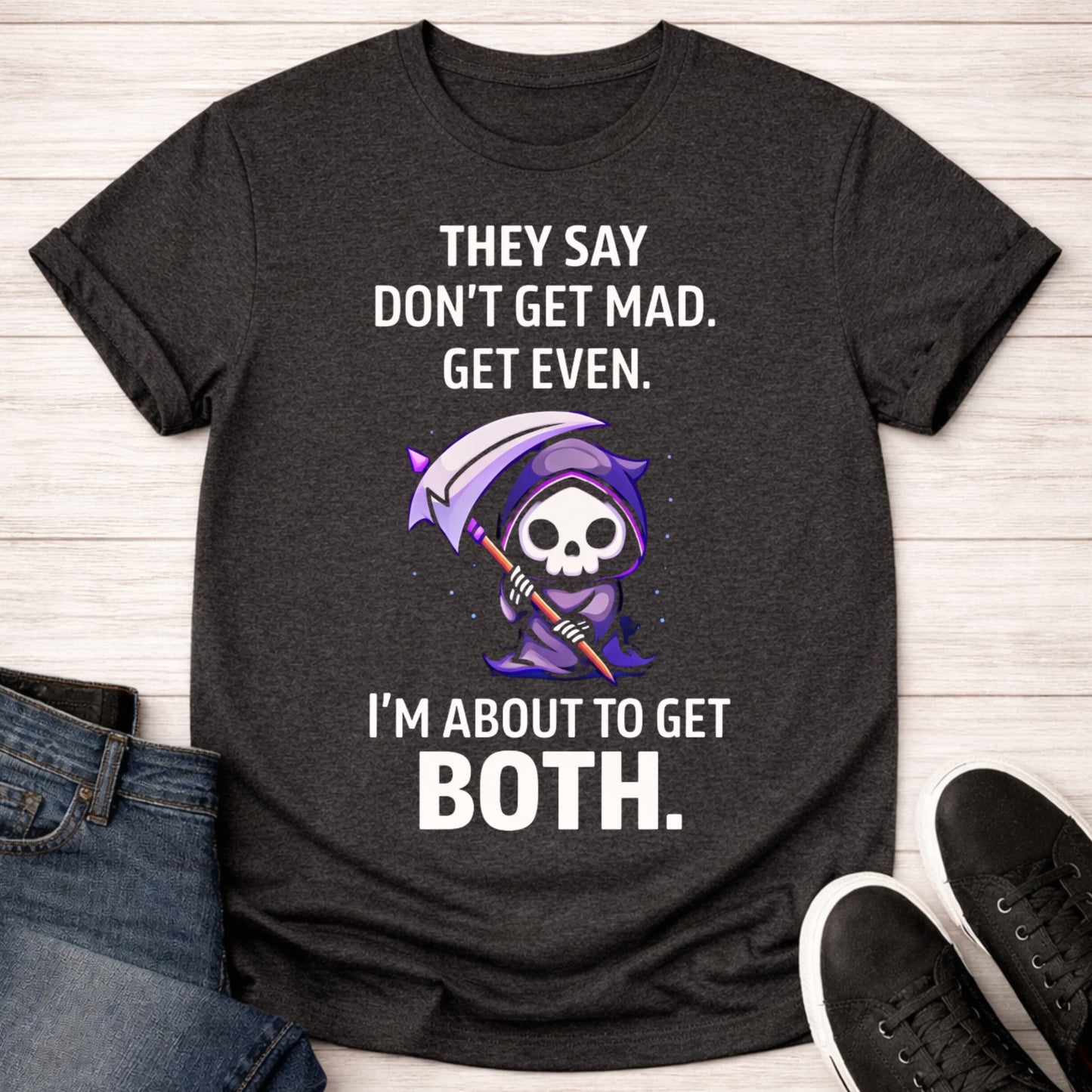 T-Shirt Dark Grey Heather / S About to Get Both T-shirt