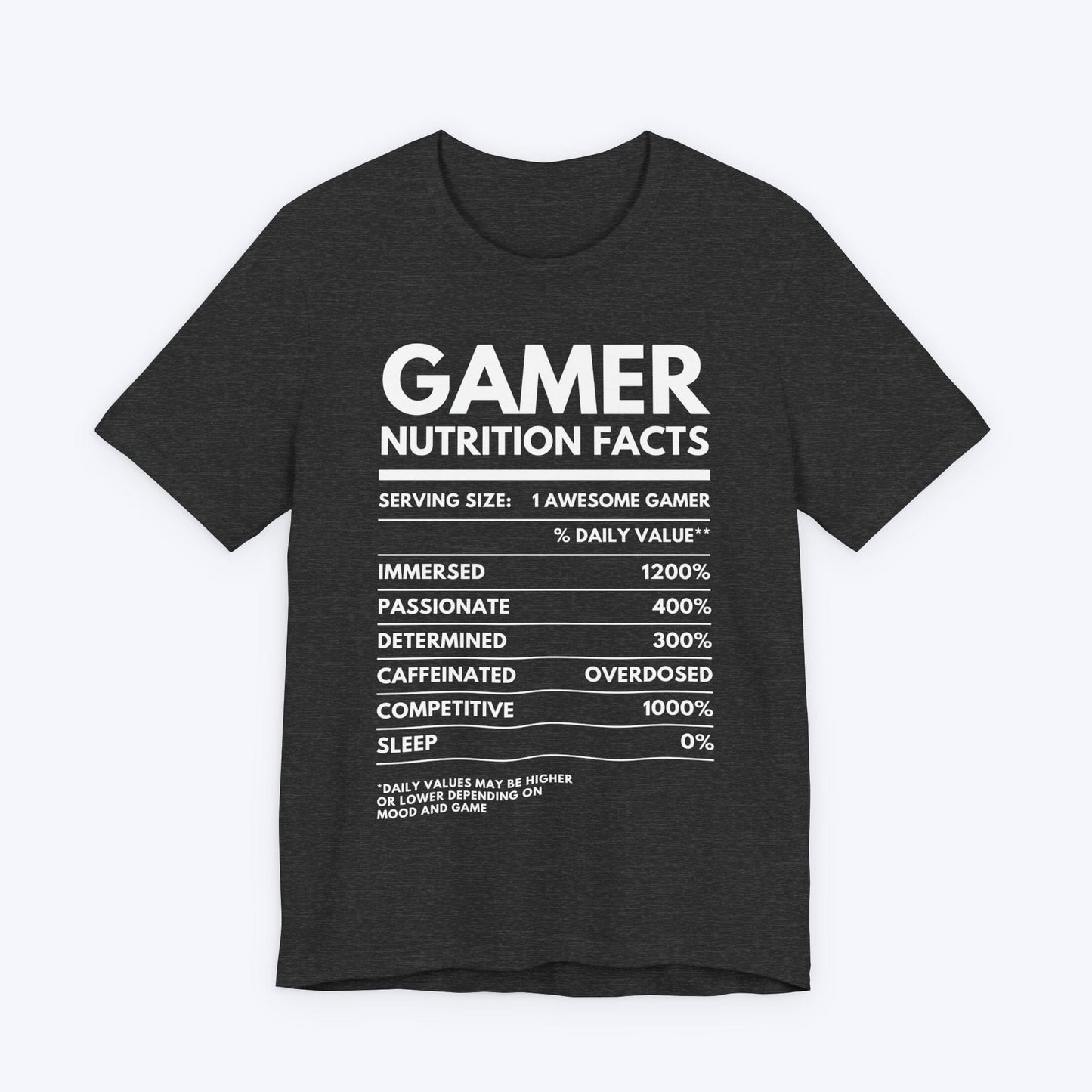 T-Shirt Dark Grey Heather / S Gamer Nutrition Label T-shirt