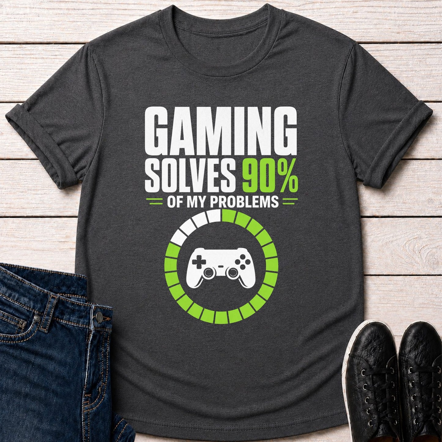 T-Shirt Dark Grey Heather / S Gaming Solves My Problems T-shirt