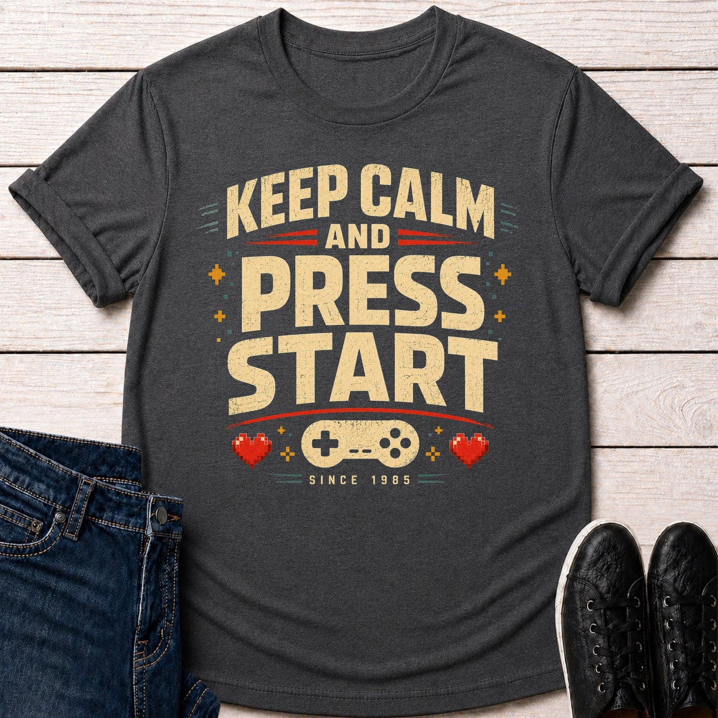 T-Shirt Dark Grey Heather / S Keep Calm Gamer T-shirt