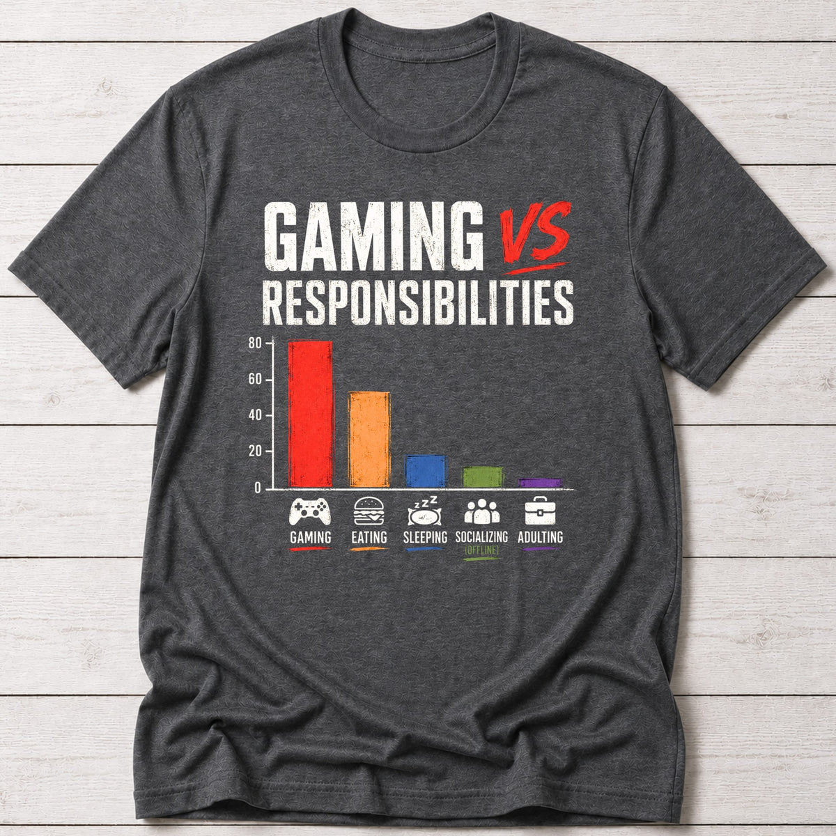 T-Shirt Dark Grey Heather / S No Responsibilities T-shirt