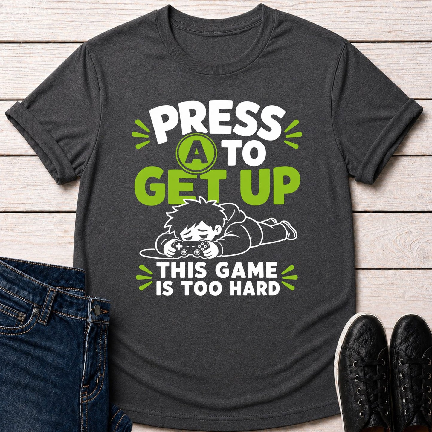 T-Shirt Dark Grey Heather / S Press A Get Up T-shirt