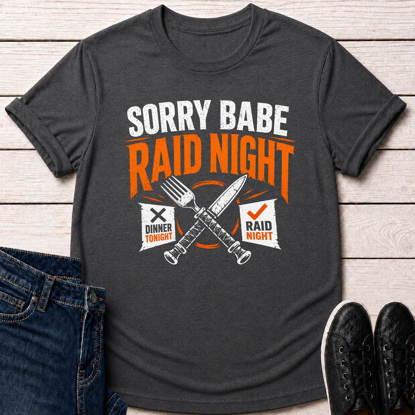 T-Shirt Dark Grey Heather / S Raiding Tonight T-shirt