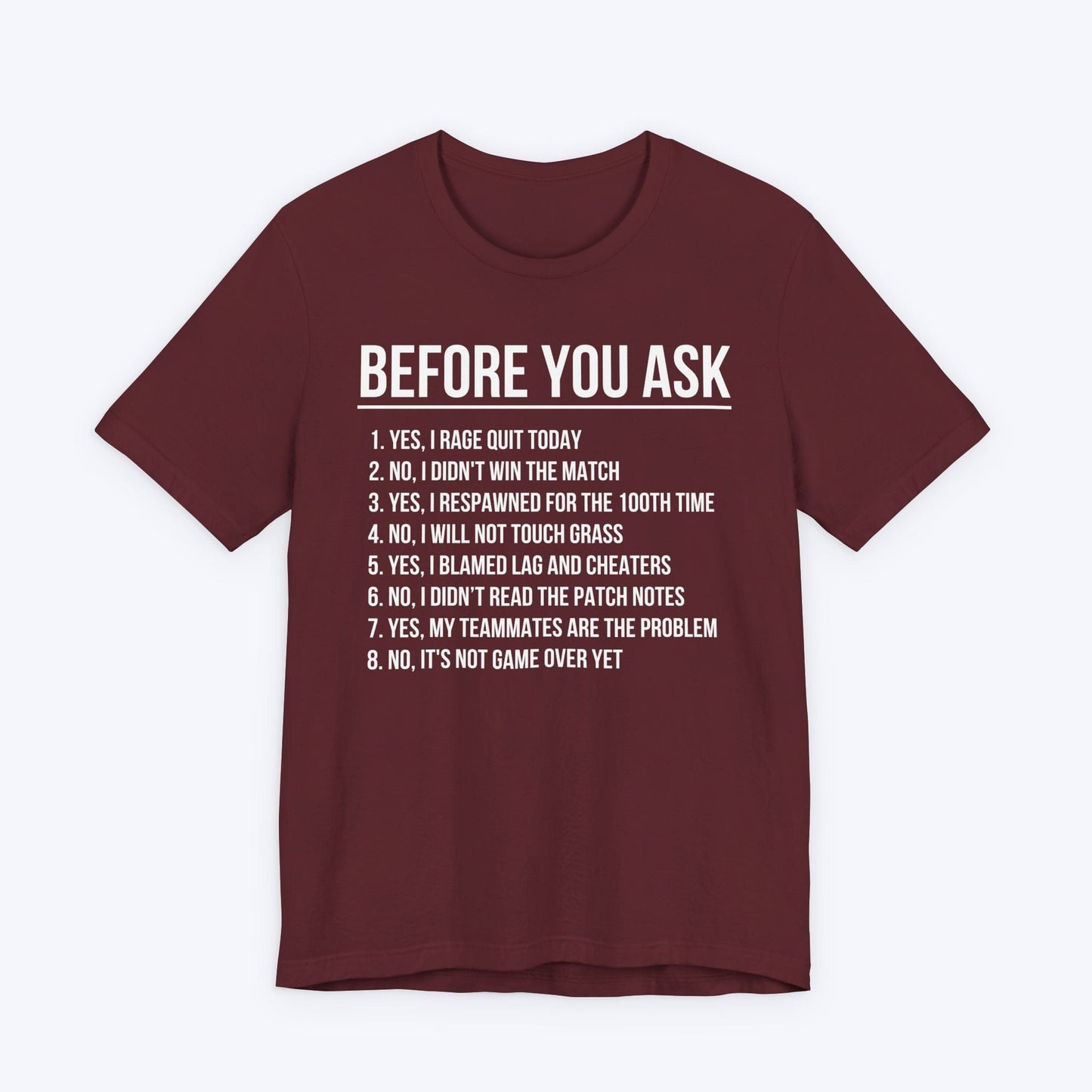 T-Shirt Maroon / S Gaming FAQ T-shirt