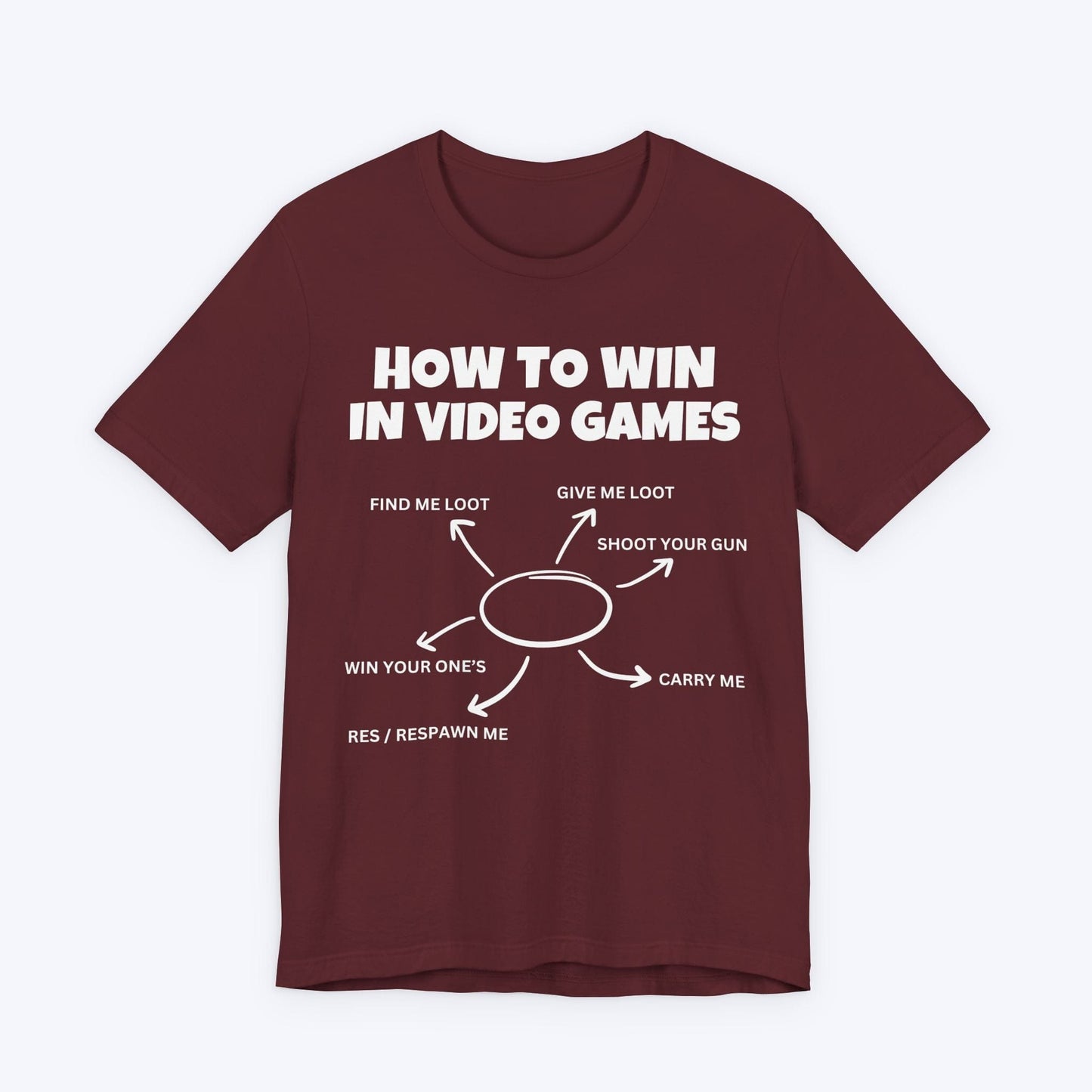 T-Shirt Maroon / S How to Win in Video Games T-shirt