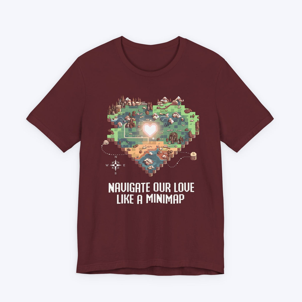 T-Shirt Maroon / S Navigate Our Love Like A Minimap T-shirt