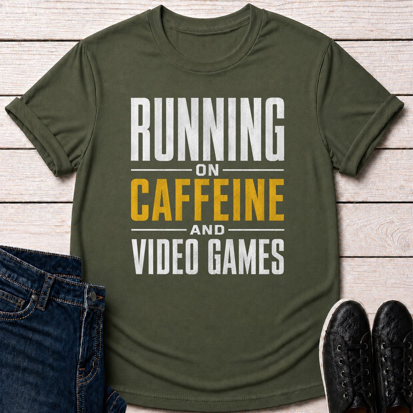 T-Shirt Military Green / S Caffeine Gamer T-shirt