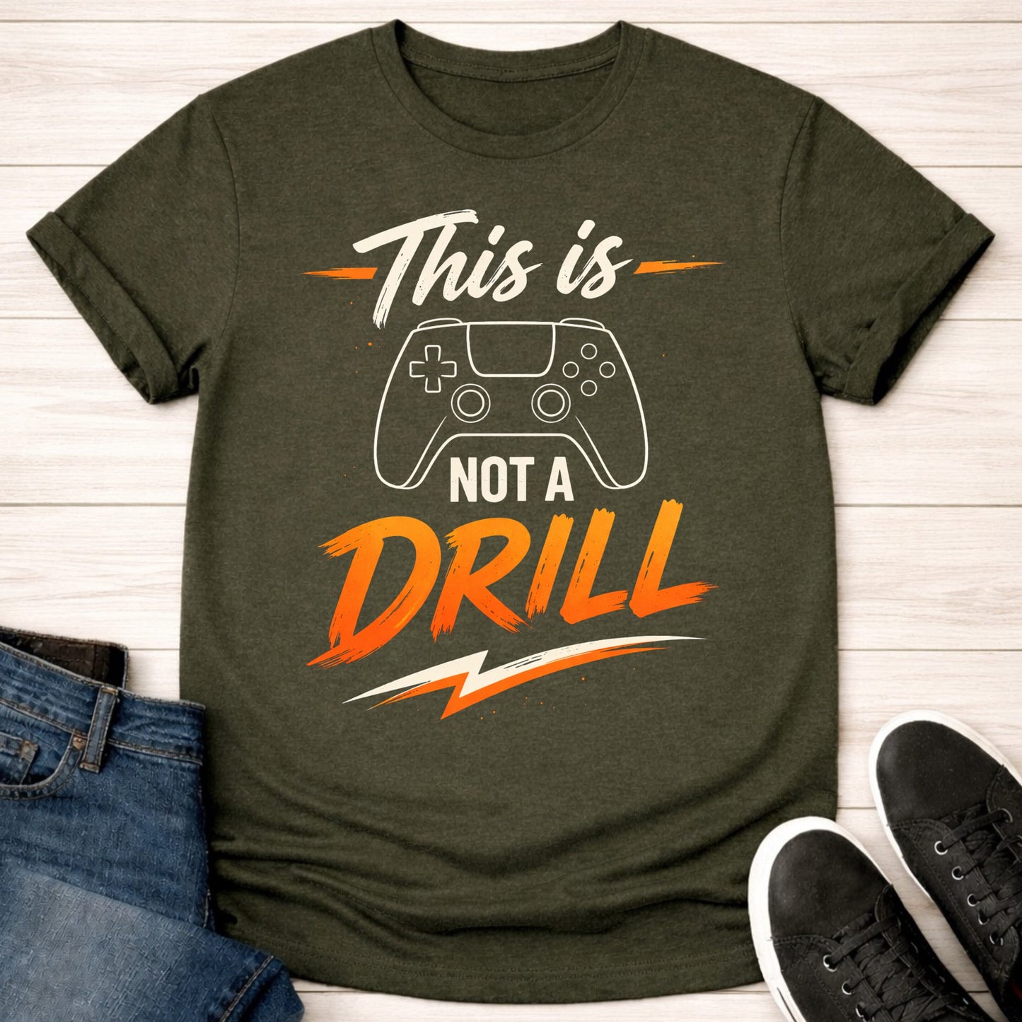 T-Shirt Military Green / S Drill Free Gaming T-shirt
