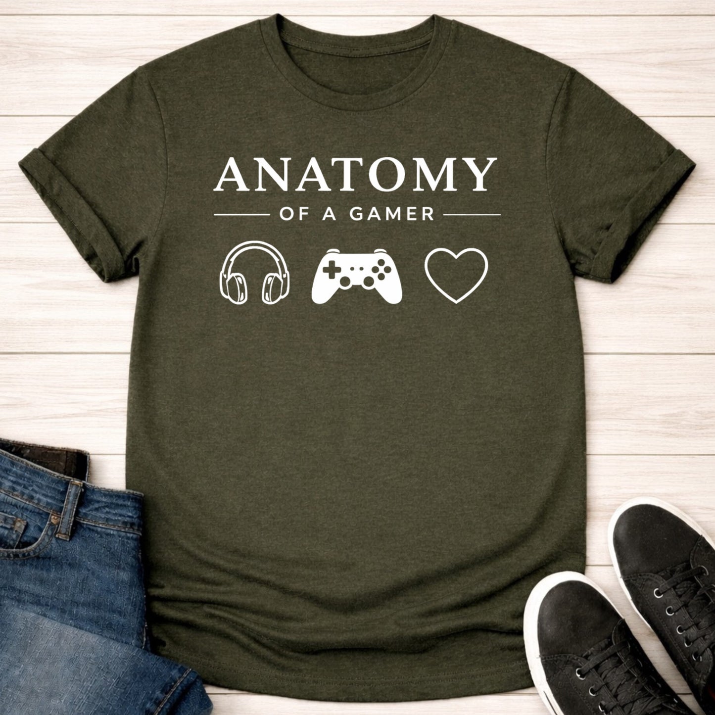 T-Shirt Military Green / S Gamer's Anatomy T-shirt