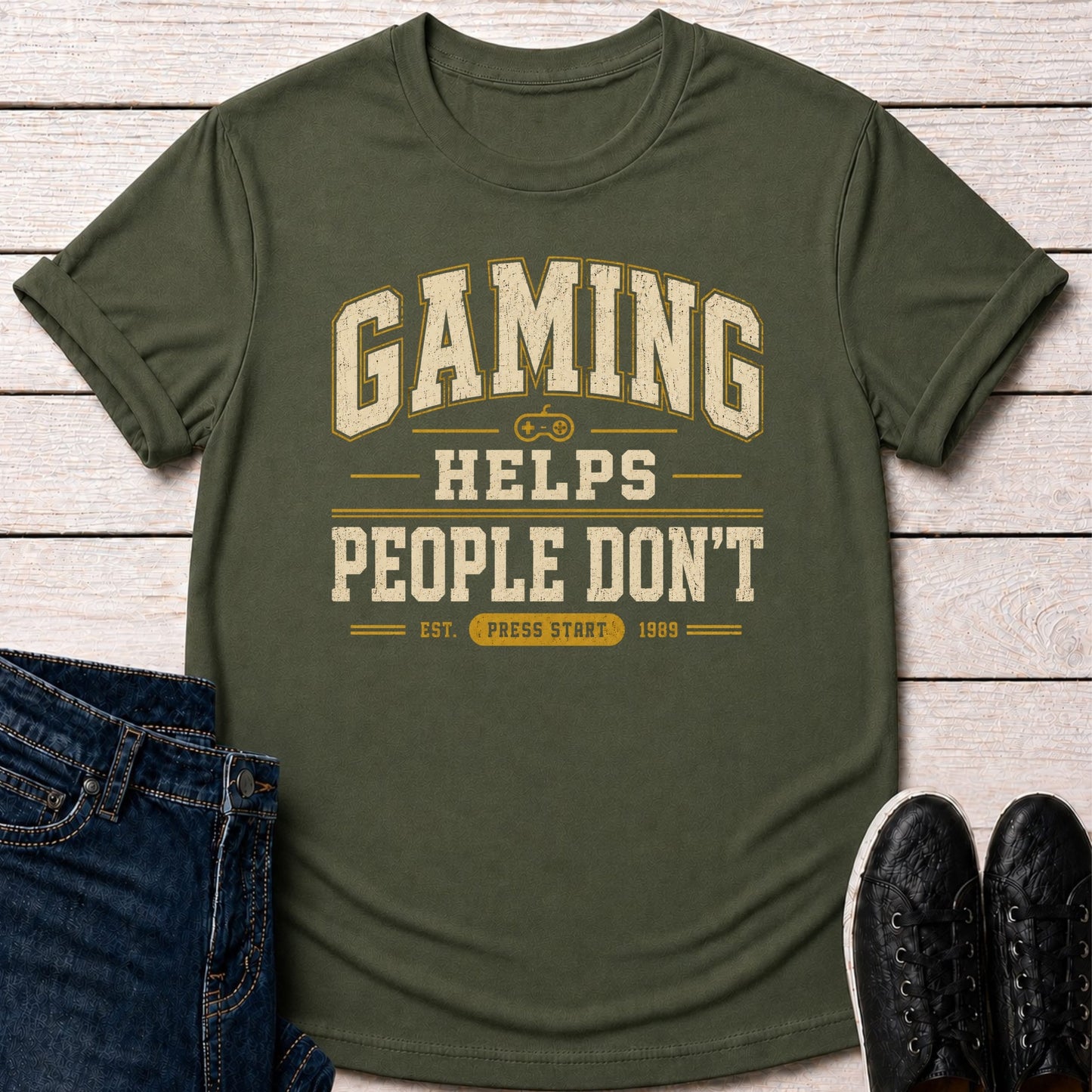 T-Shirt Military Green / S Gaming Helps T-shirt