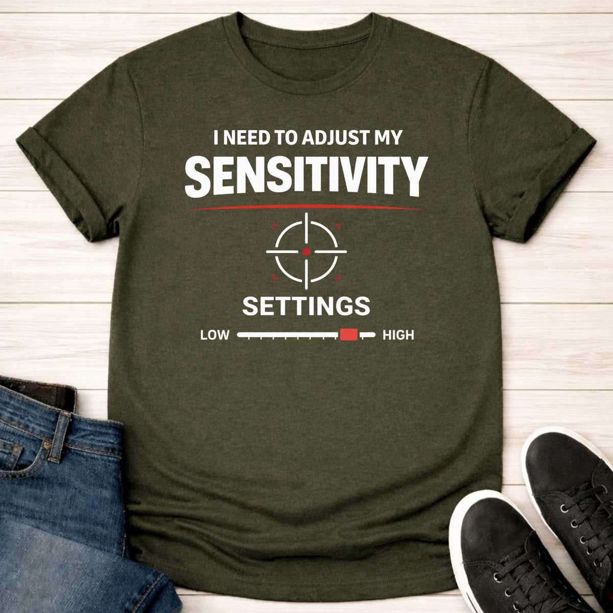 T-Shirt Military Green / S Sensitivity Settings T-shirt