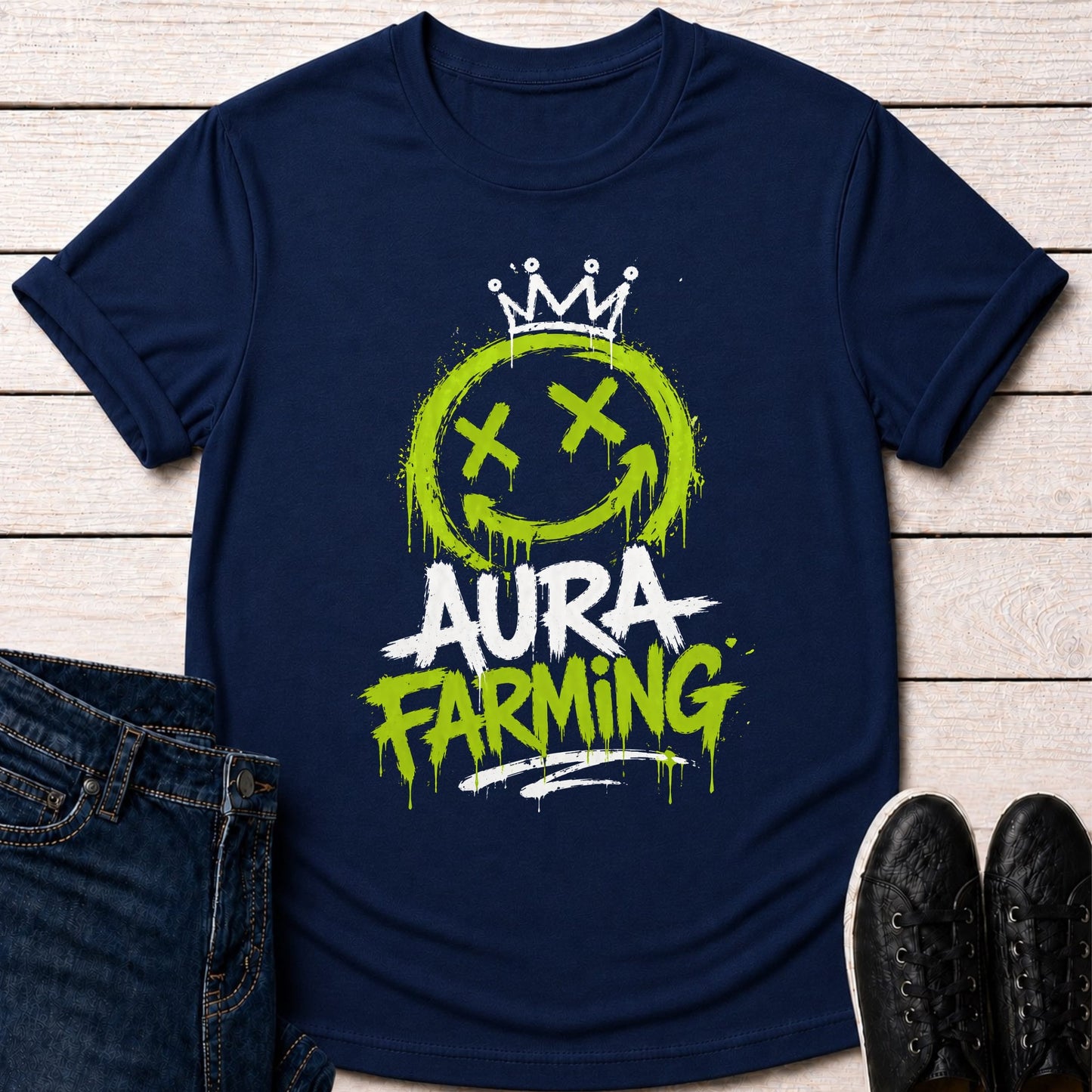 T-Shirt Navy / S Aura Crown T-shirt
