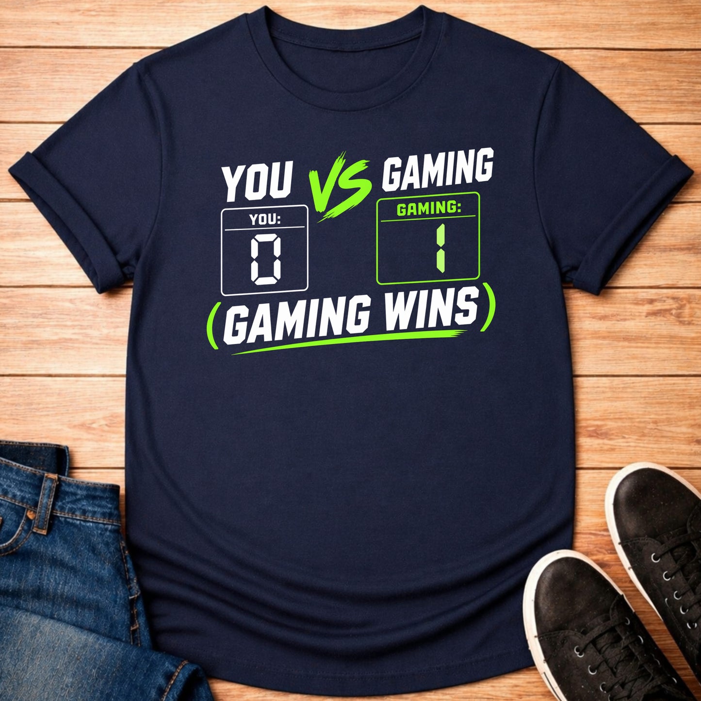 T-Shirt Navy / S Gaming Wins Score T-shirt