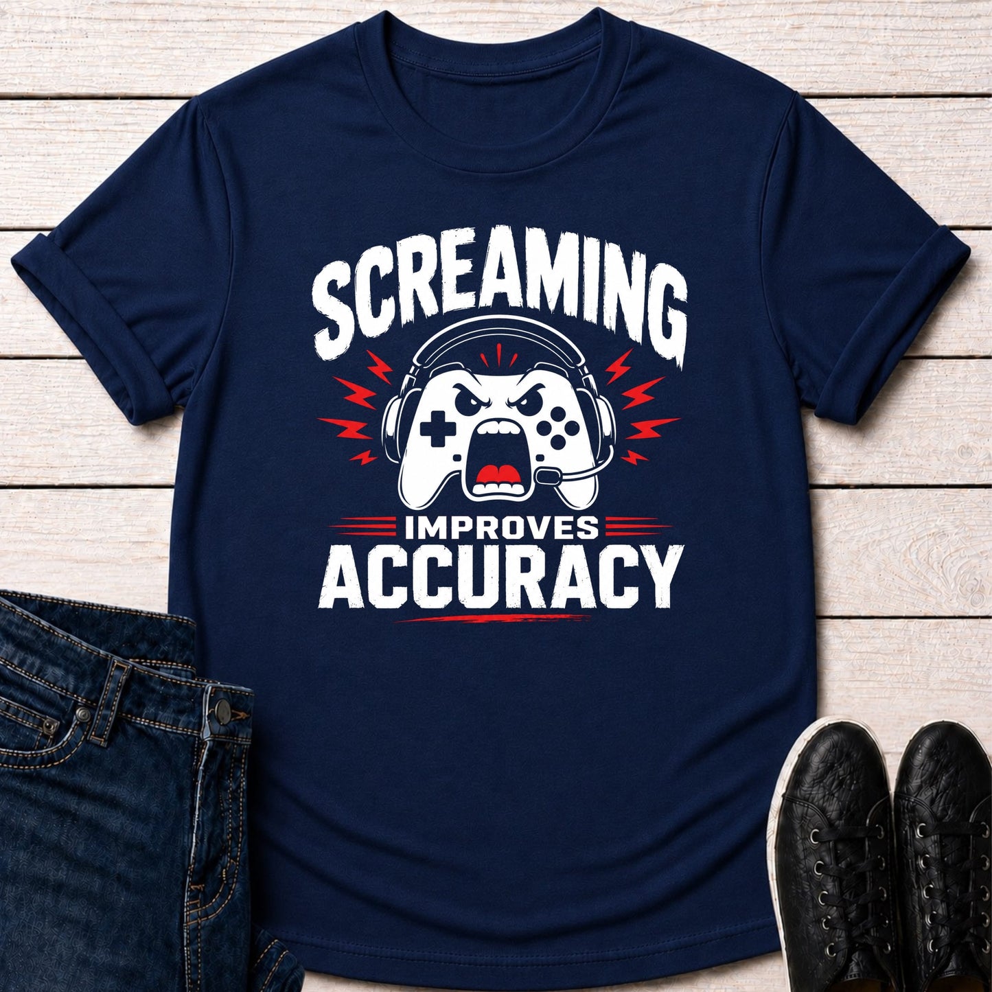 T-Shirt Navy / S Screaming Improves Accuracy T-shirt