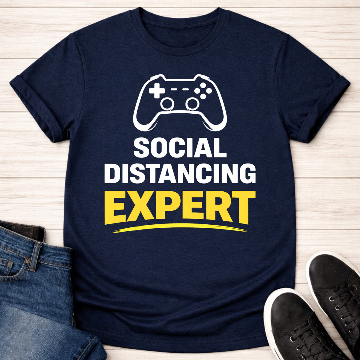 T-Shirt Navy / S Social Distancing Expert T-shirt
