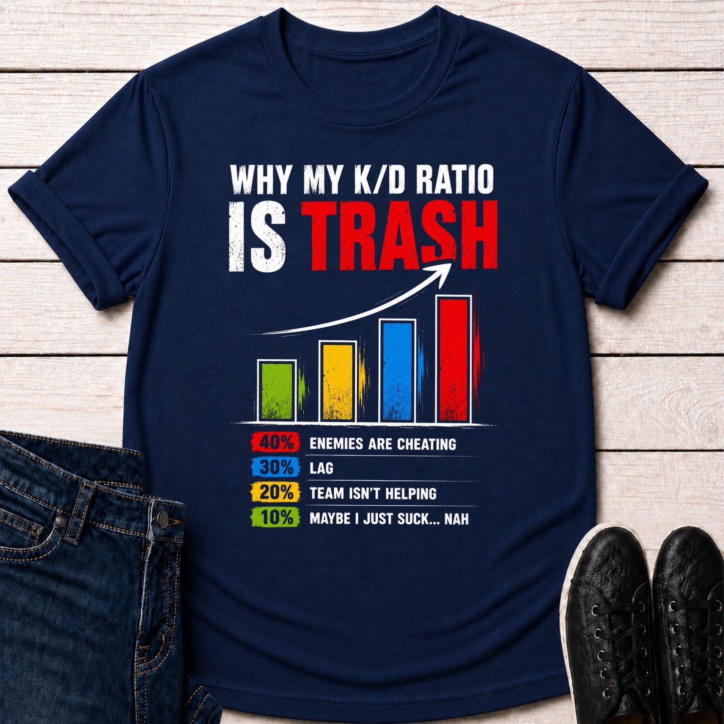 T-Shirt Navy / S Why My K/D Ratio Is Trash T-shirt