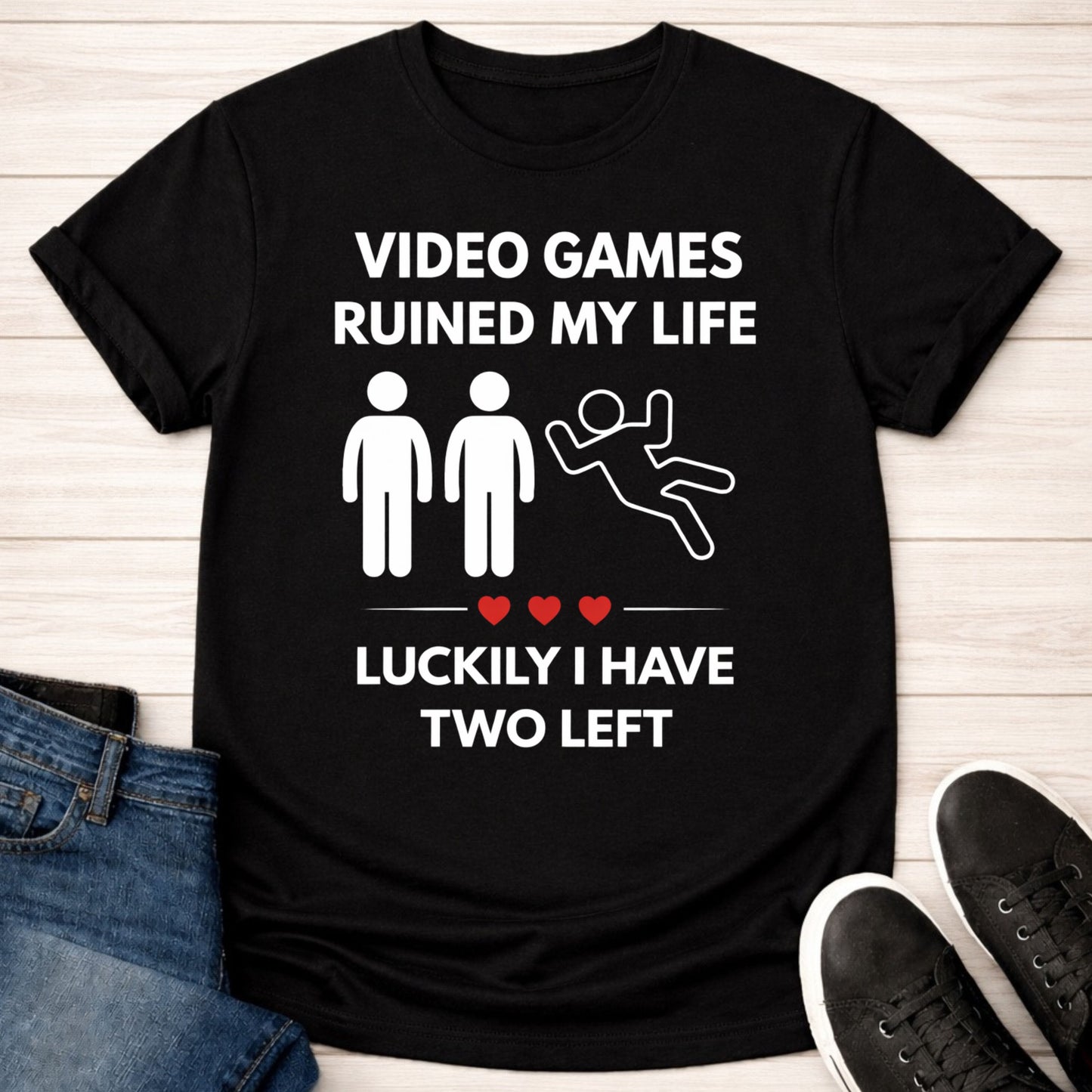 T-Shirt Black / S 2 Lives Left T-shirt