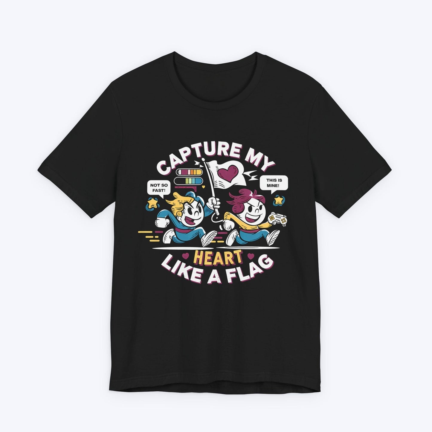T-Shirt Black / S Capture My Heart Like A Flag T-shirt