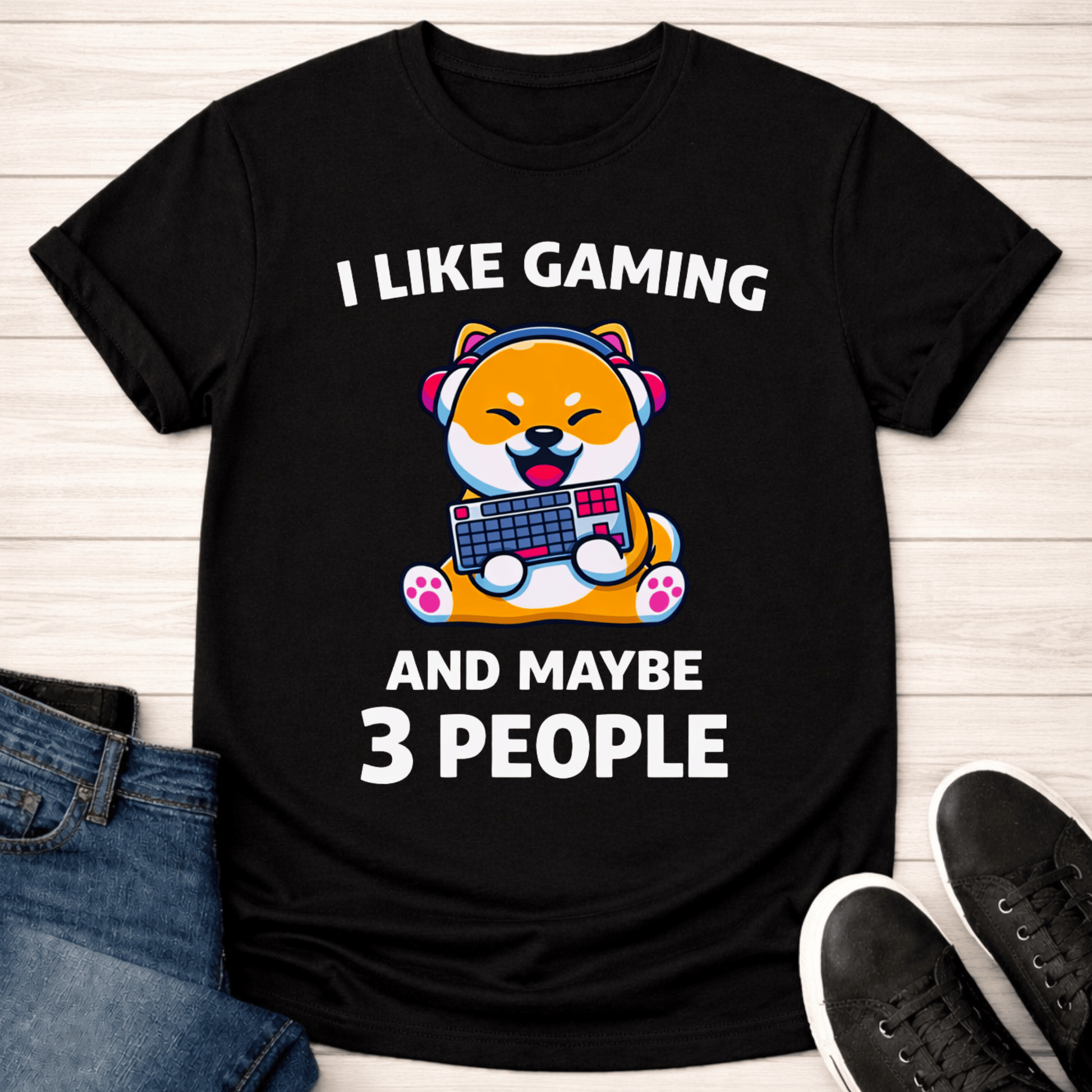 T-Shirt Black / S Corgi Gamer Club T-shirt