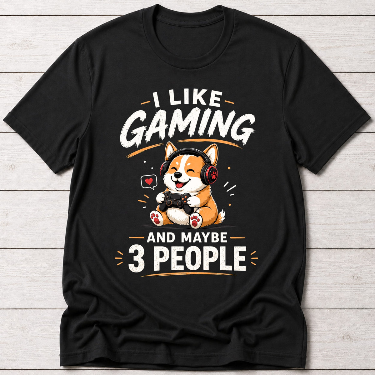 T-Shirt Black / S Corgi Gamer T-shirt