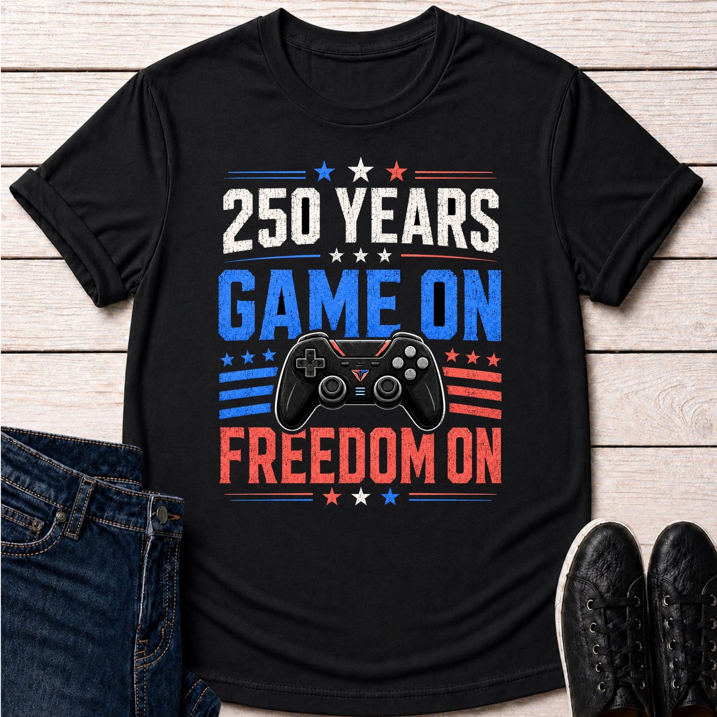 T-Shirt Black / S Game On Freedom On T-shirt