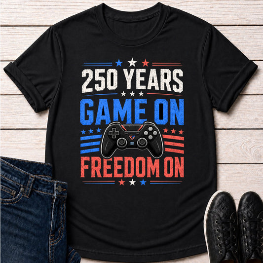T-Shirt Black / S Game On Freedom On T-shirt