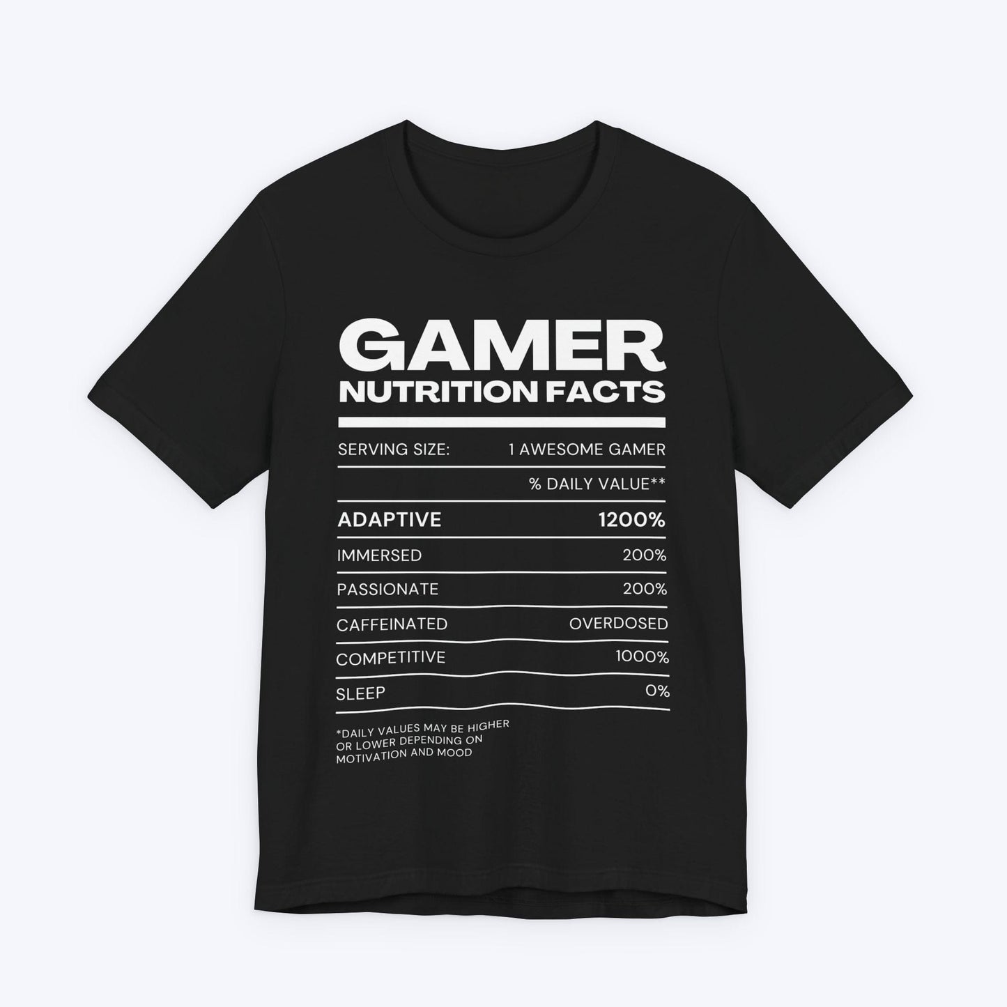 T-Shirt Black / S Gamer Nutrition Facts T-shirt