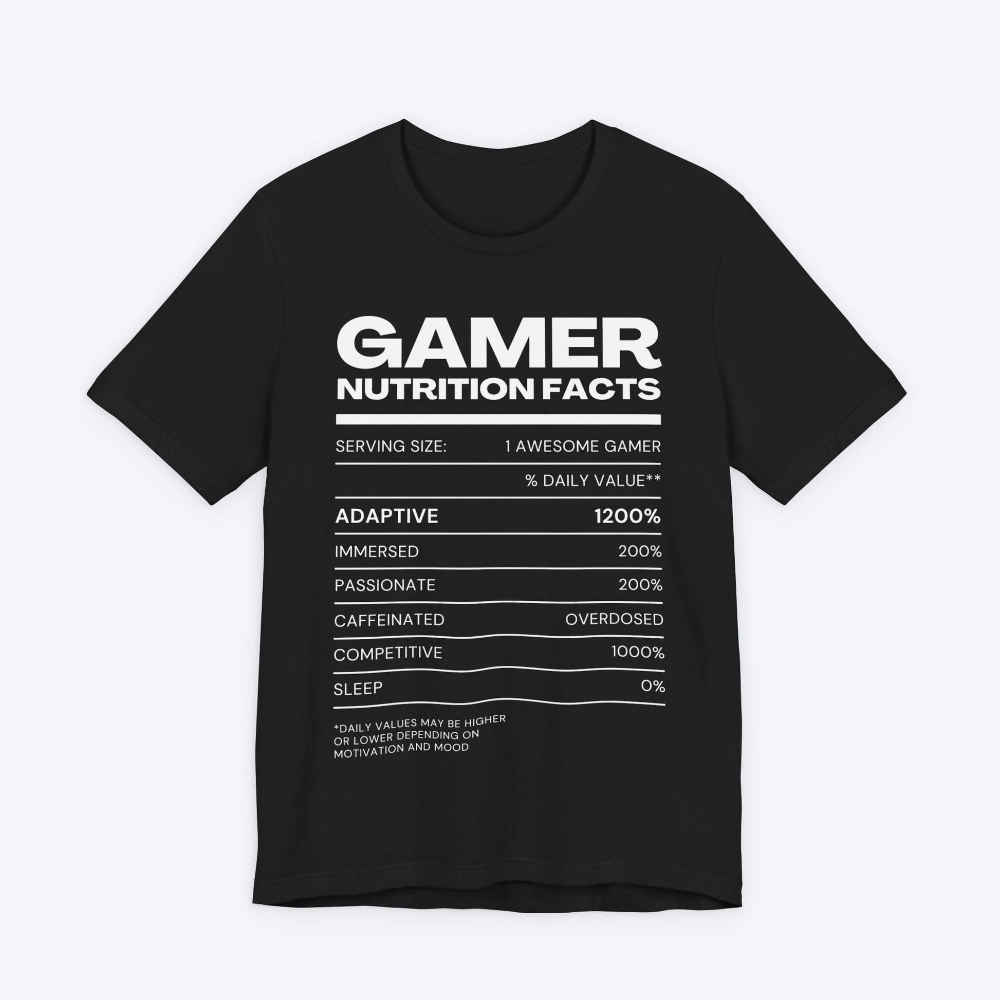 T-Shirt Black / S Gamer Nutrition Facts T-shirt