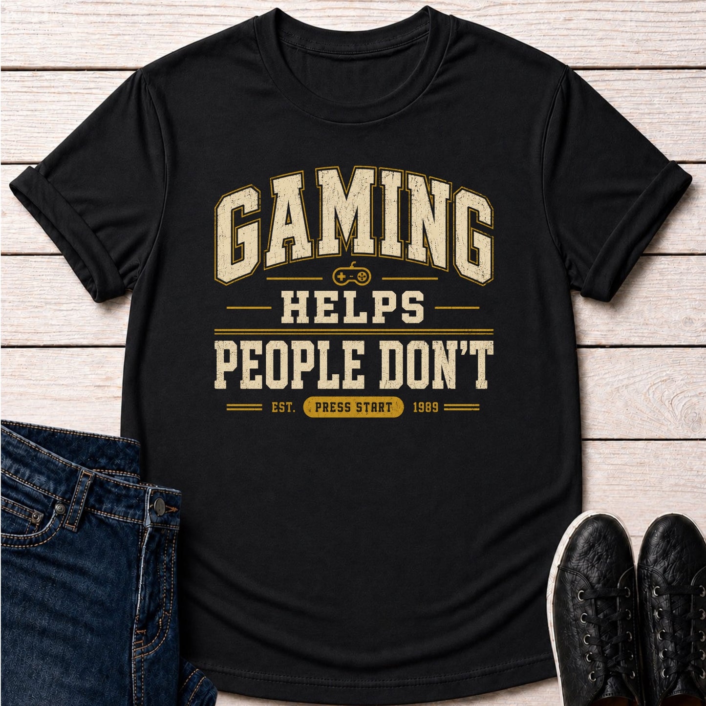 T-Shirt Black / S Gaming Helps T-shirt