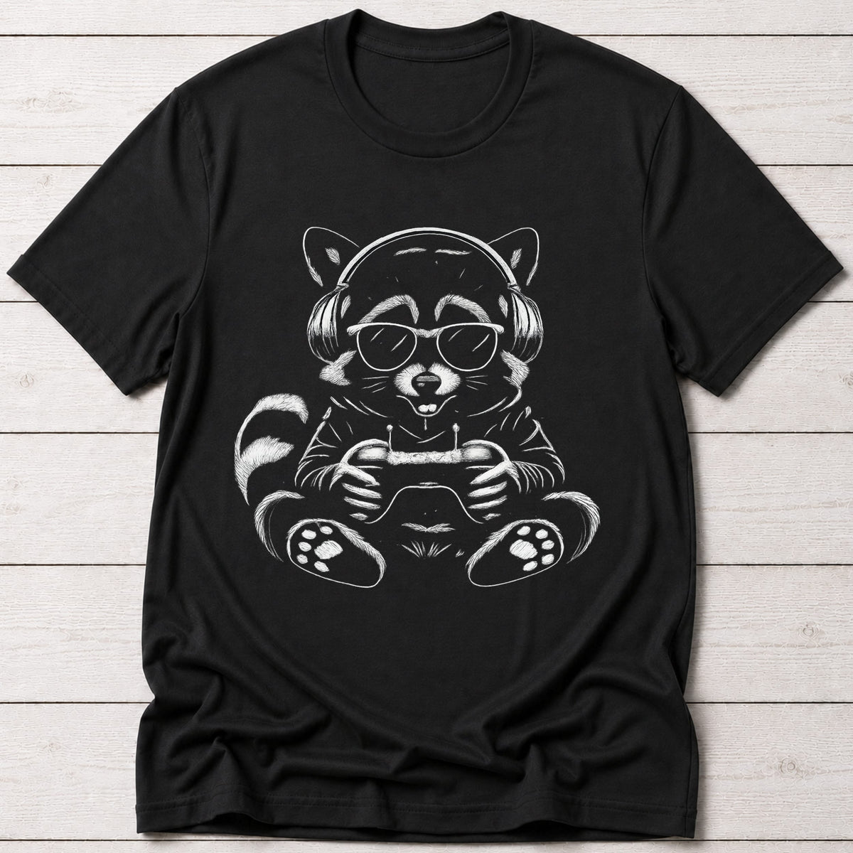 T-Shirt Black / S Gaming Raccoon T-shirt