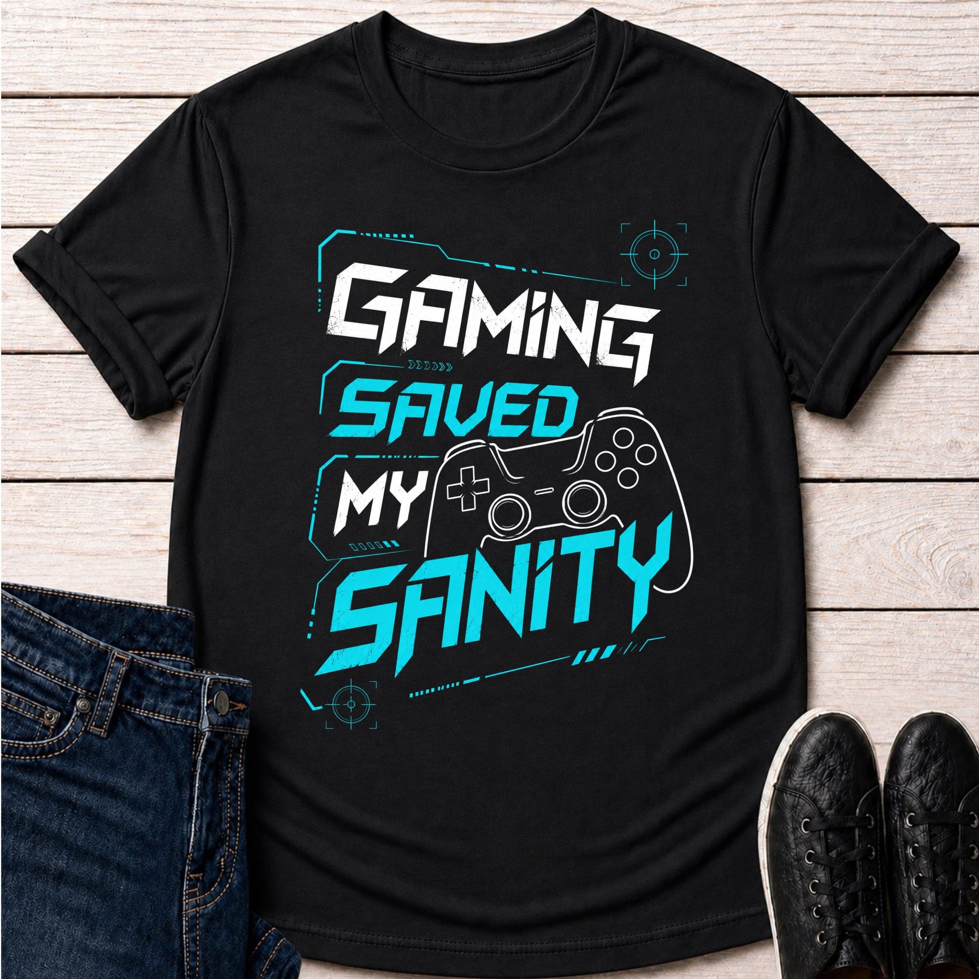 T-Shirt Black / S Gaming Saved My Sanity T-shirt