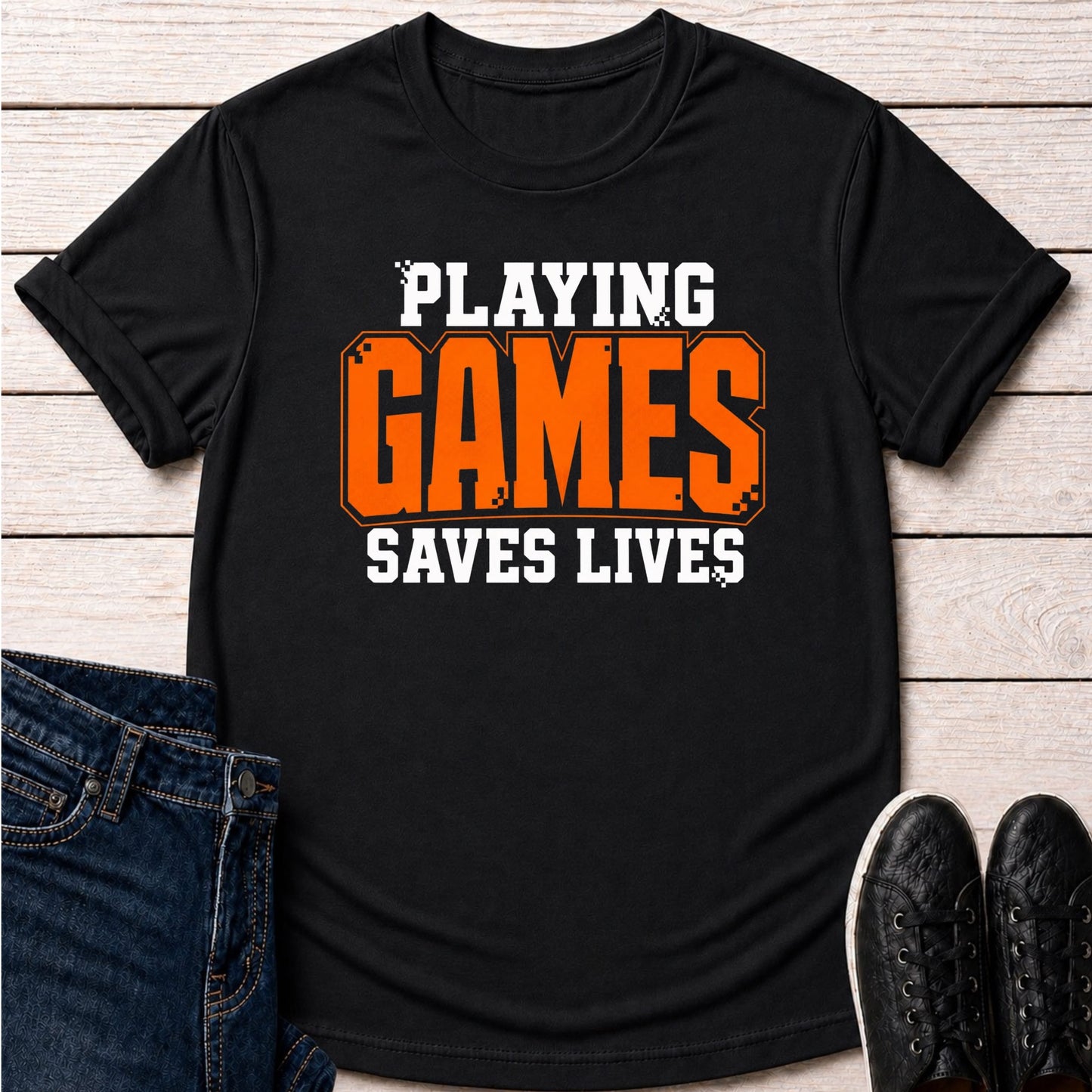 T-Shirt Black / S Gaming Saves Lives T-Shirt