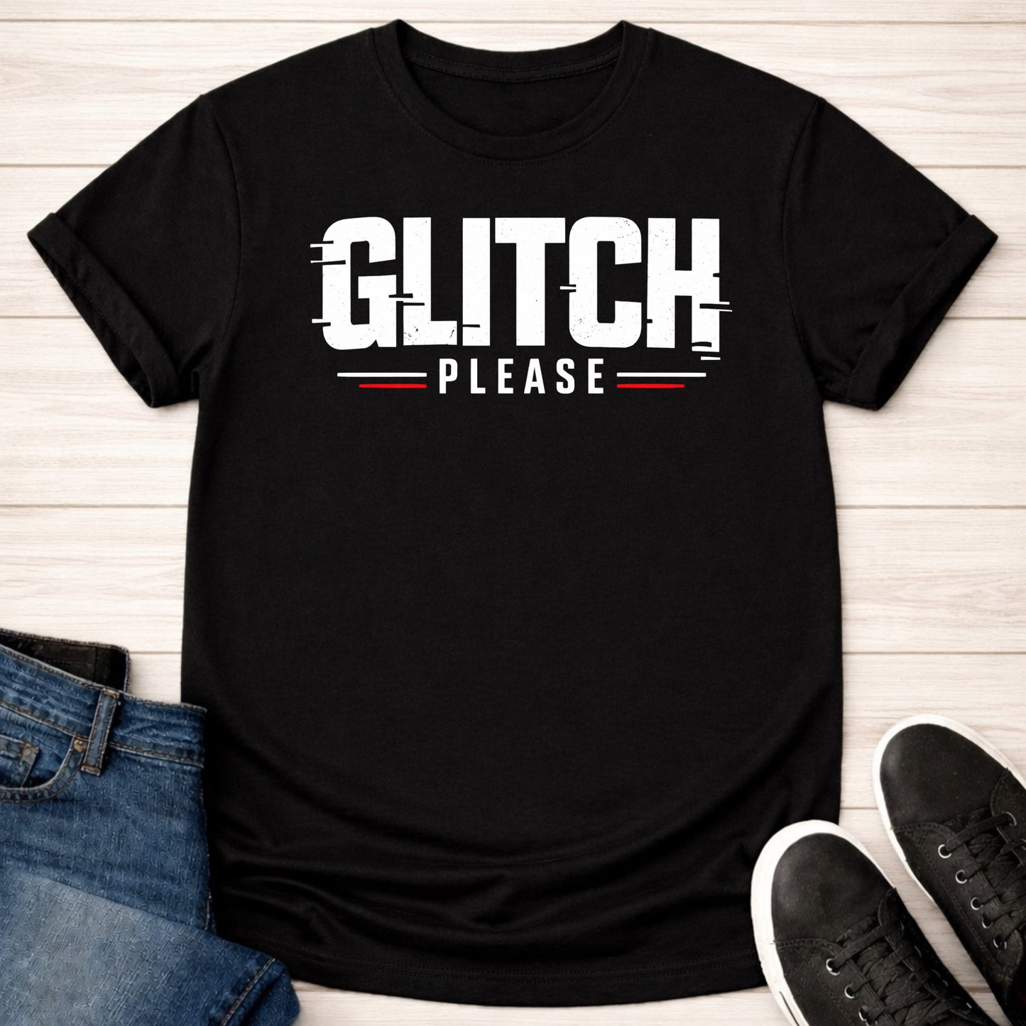 T-Shirt Black / S Glitch Please T-shirt