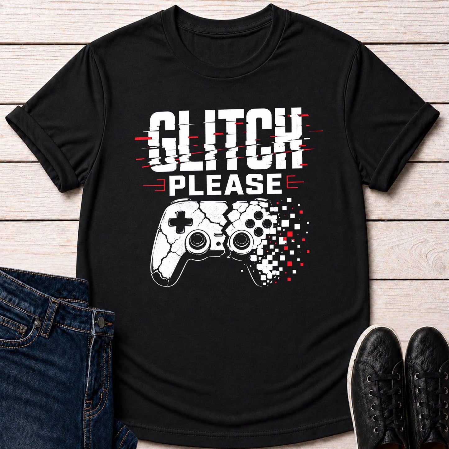 T-Shirt Black / S Glitch Please T-shirt
