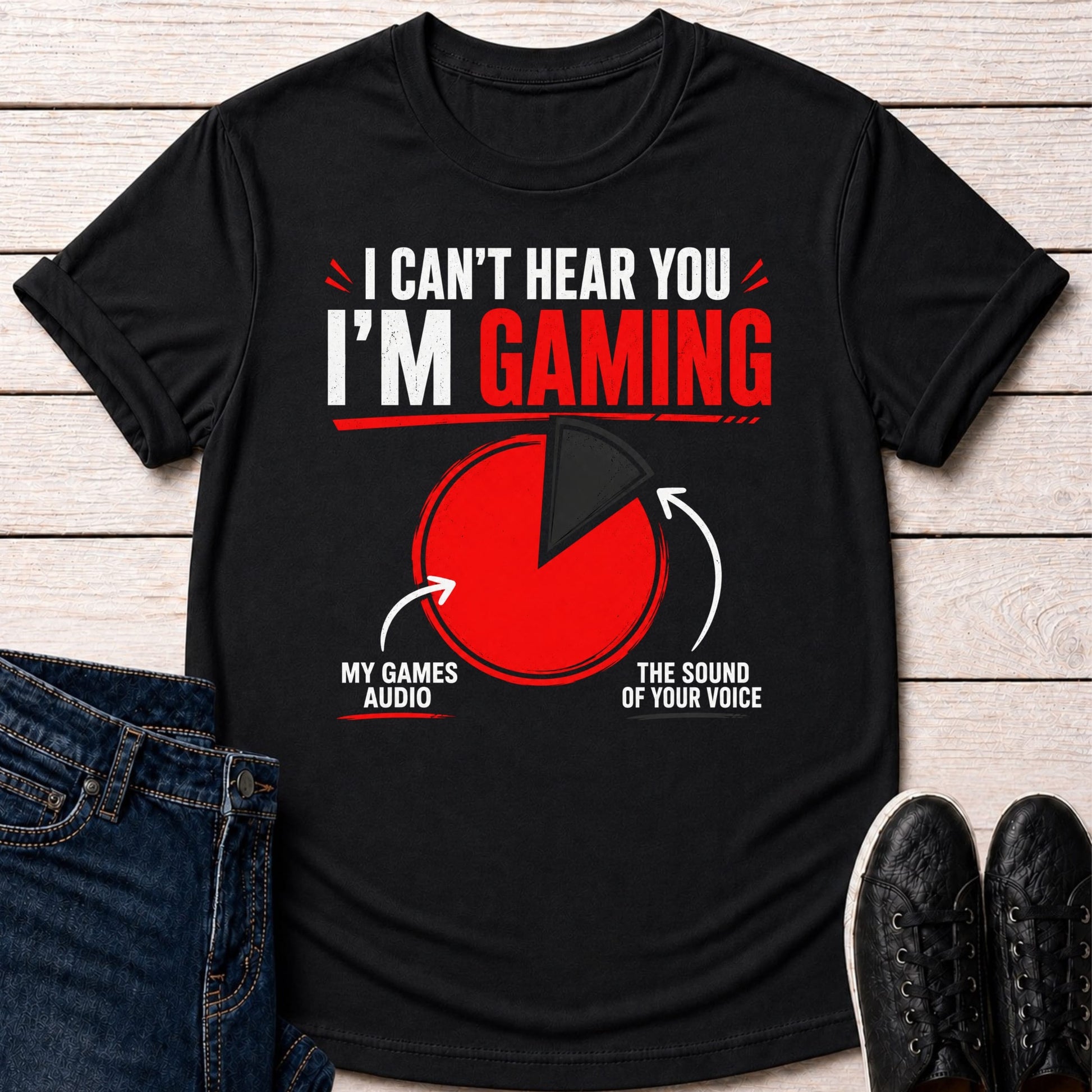 T-Shirt Black / S I Can't Hear You (Pie Chart) T-shirt