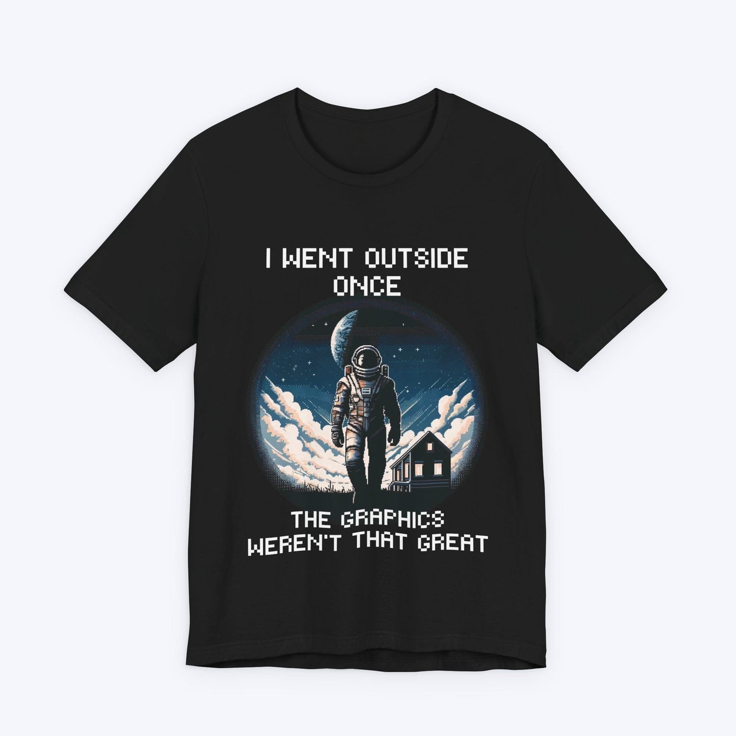 T-Shirt Black / S I Went Outside Once (Pixelated) T-shirt