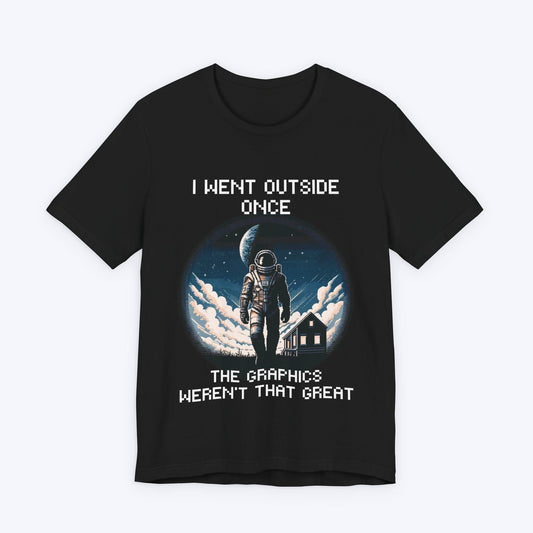 T-Shirt Black / S I Went Outside Once (Pixelated) T-shirt