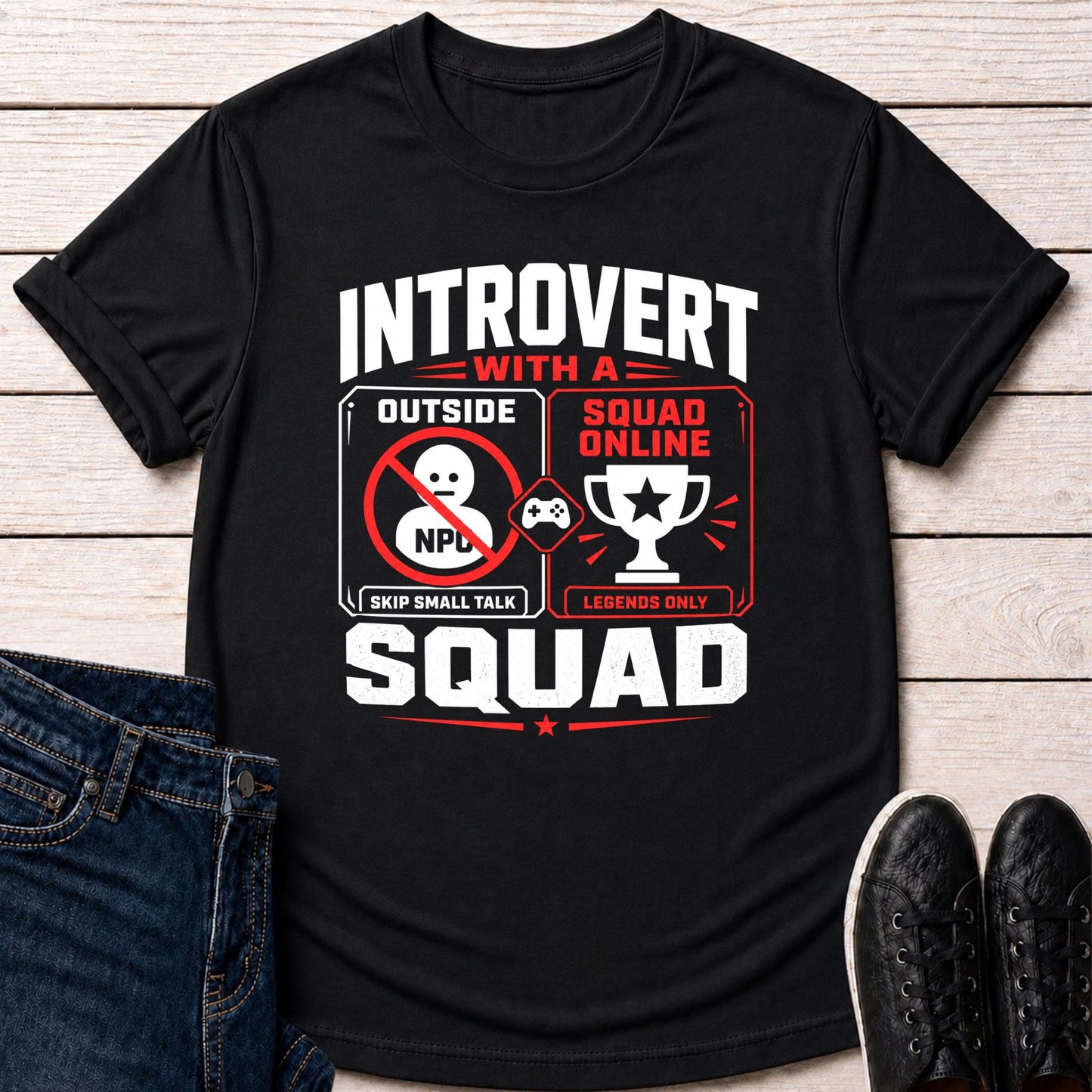 T-Shirt Black / S Introvert With a Squad T-shirt