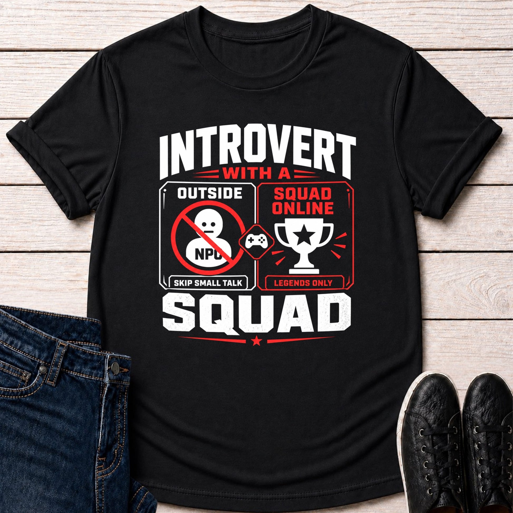 T-Shirt Black / S Introvert With a Squad T-shirt