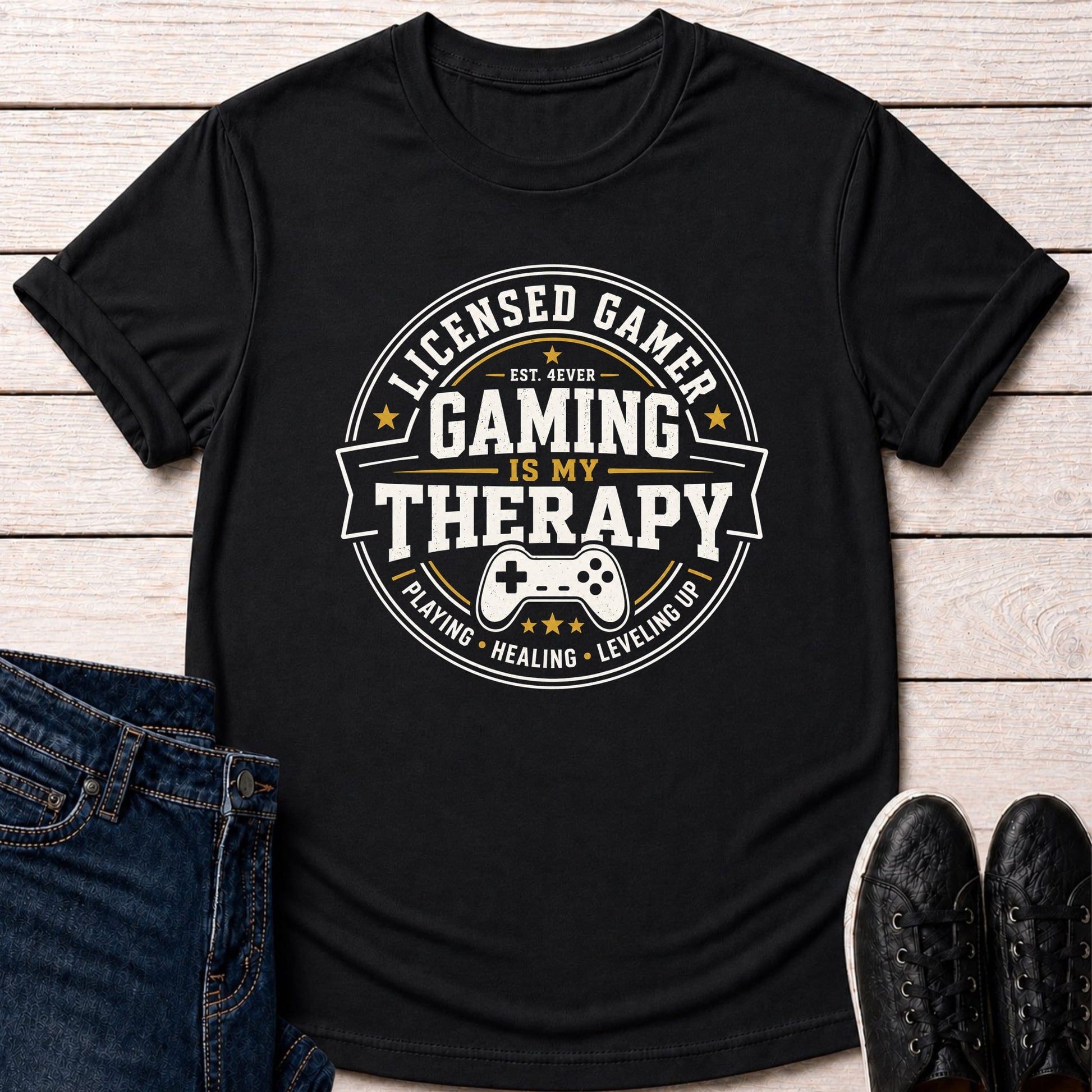 T-Shirt Black / S Licensed Gamer Therapy T-shirt