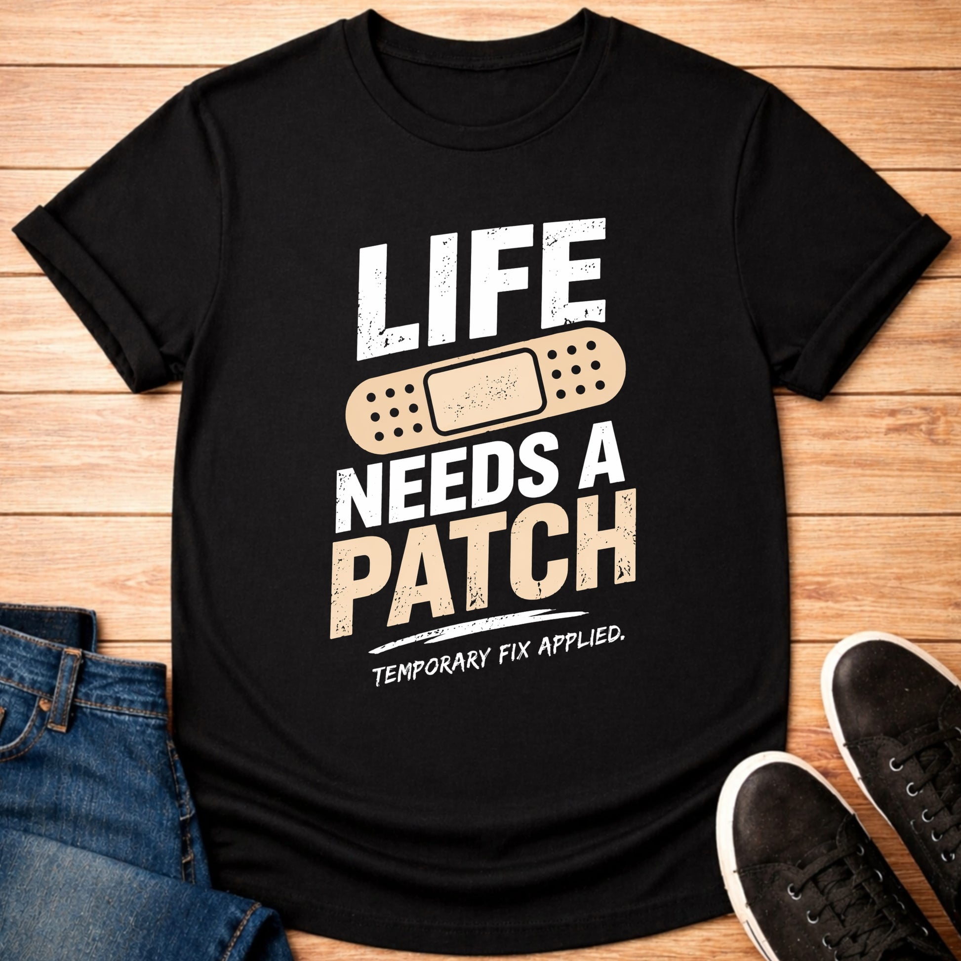 T-Shirt Black / S Life Needs Patch A T-shirt
