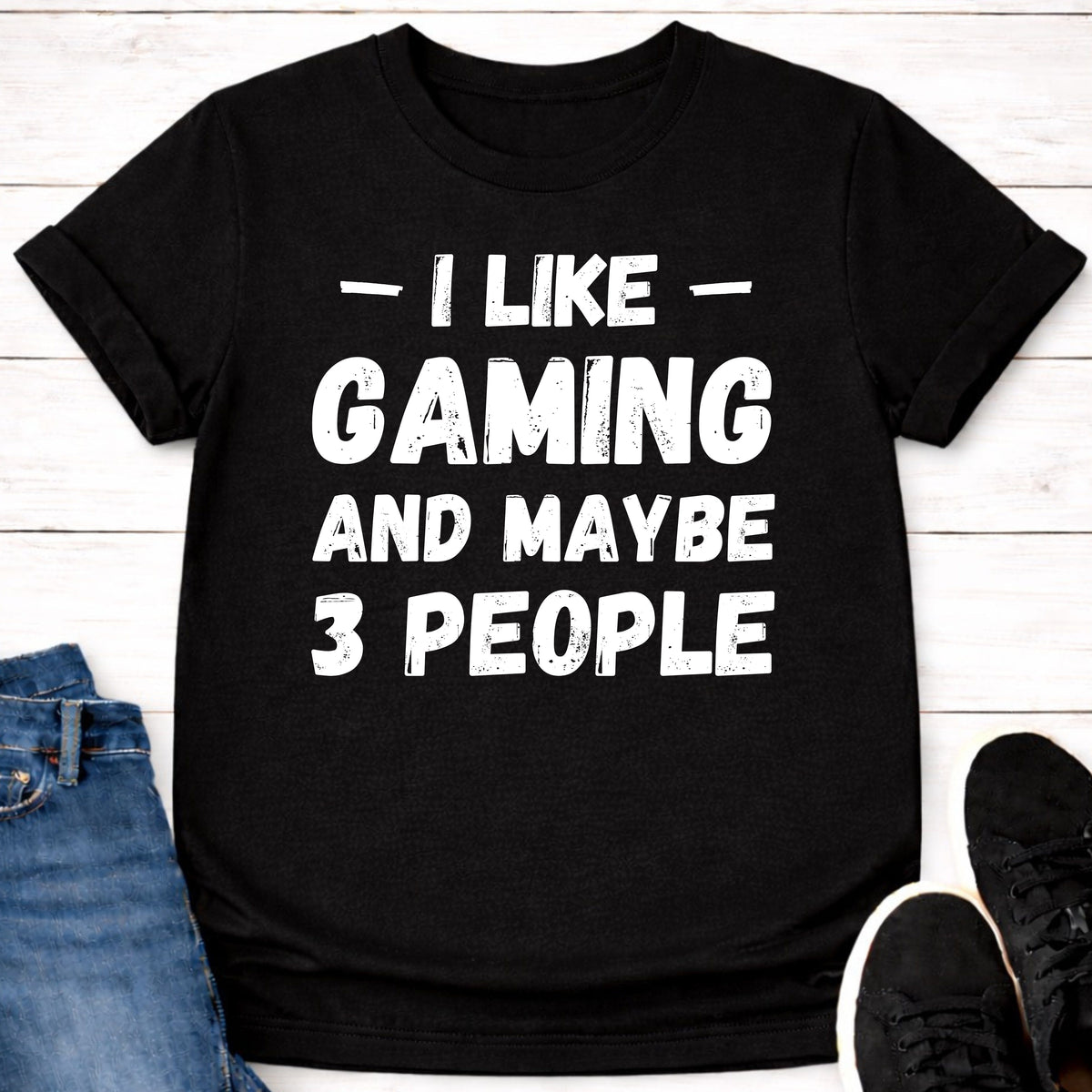 T-Shirt Black / S Maybe 3 People T-shirt