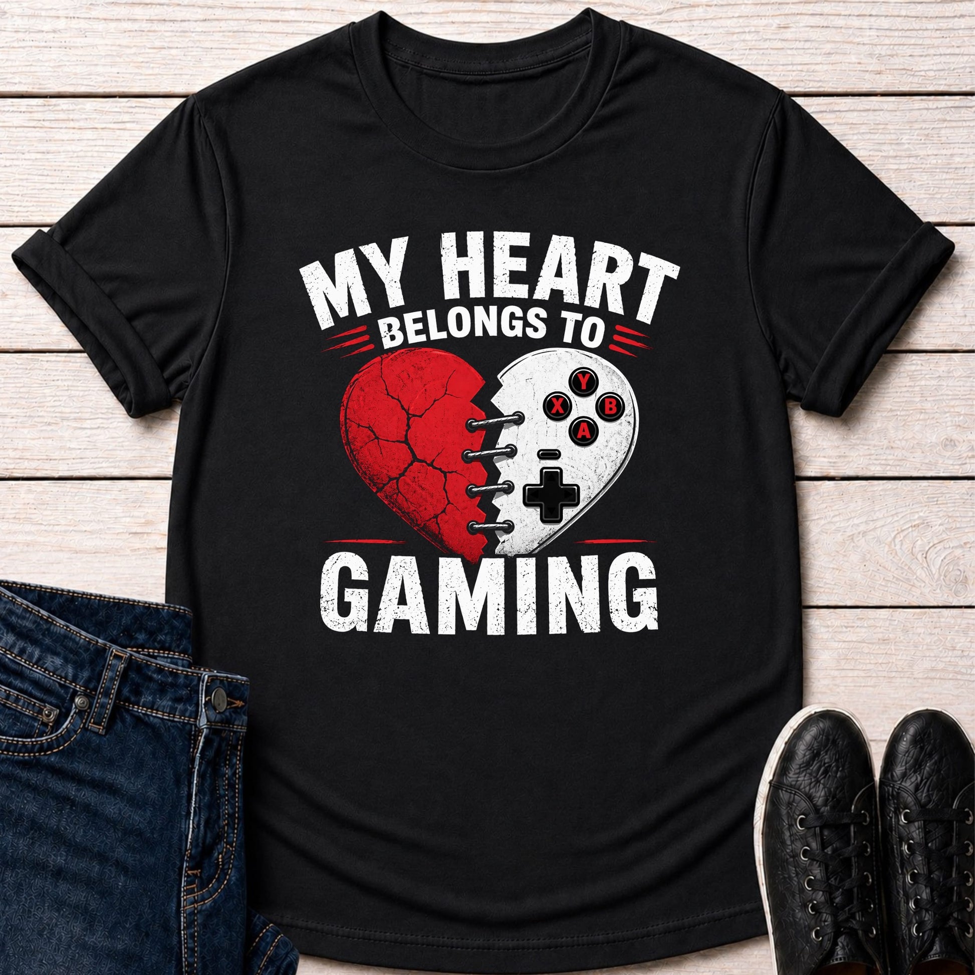 T-Shirt Black / S My Heart Belongs To Gaming T-shirt