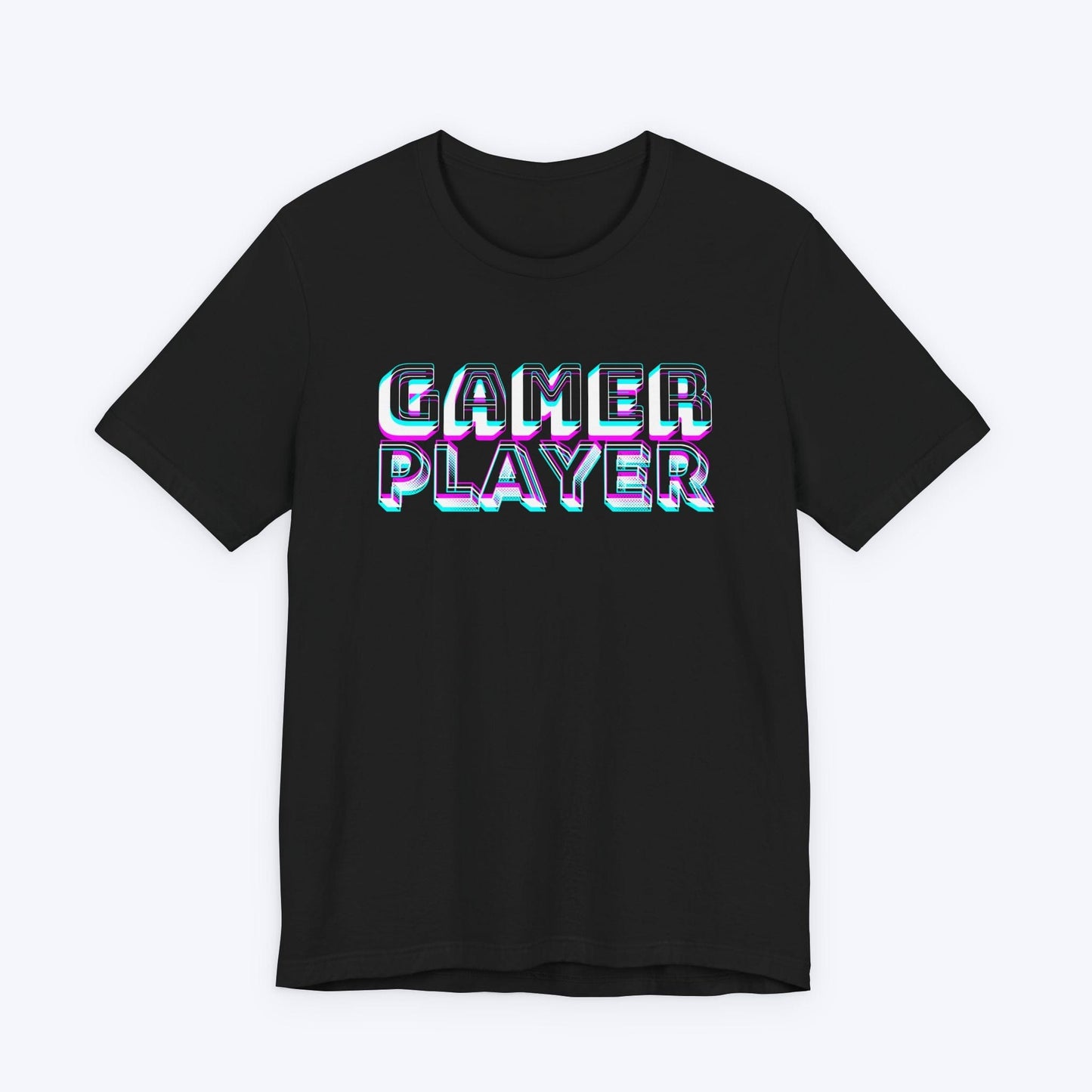 T-Shirt Black / S Neon Pixels: GAMER PLAYER T-shirt