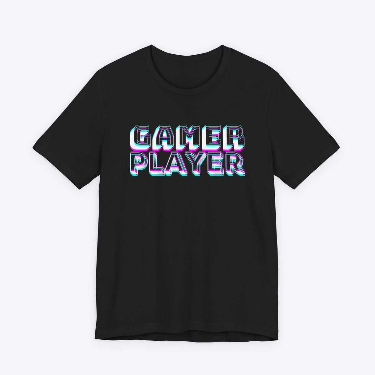 T-Shirt Black / S Neon Pixels: GAMER PLAYER T-shirt