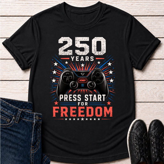 T-Shirt Black / S Press Start Freedom T-shirt