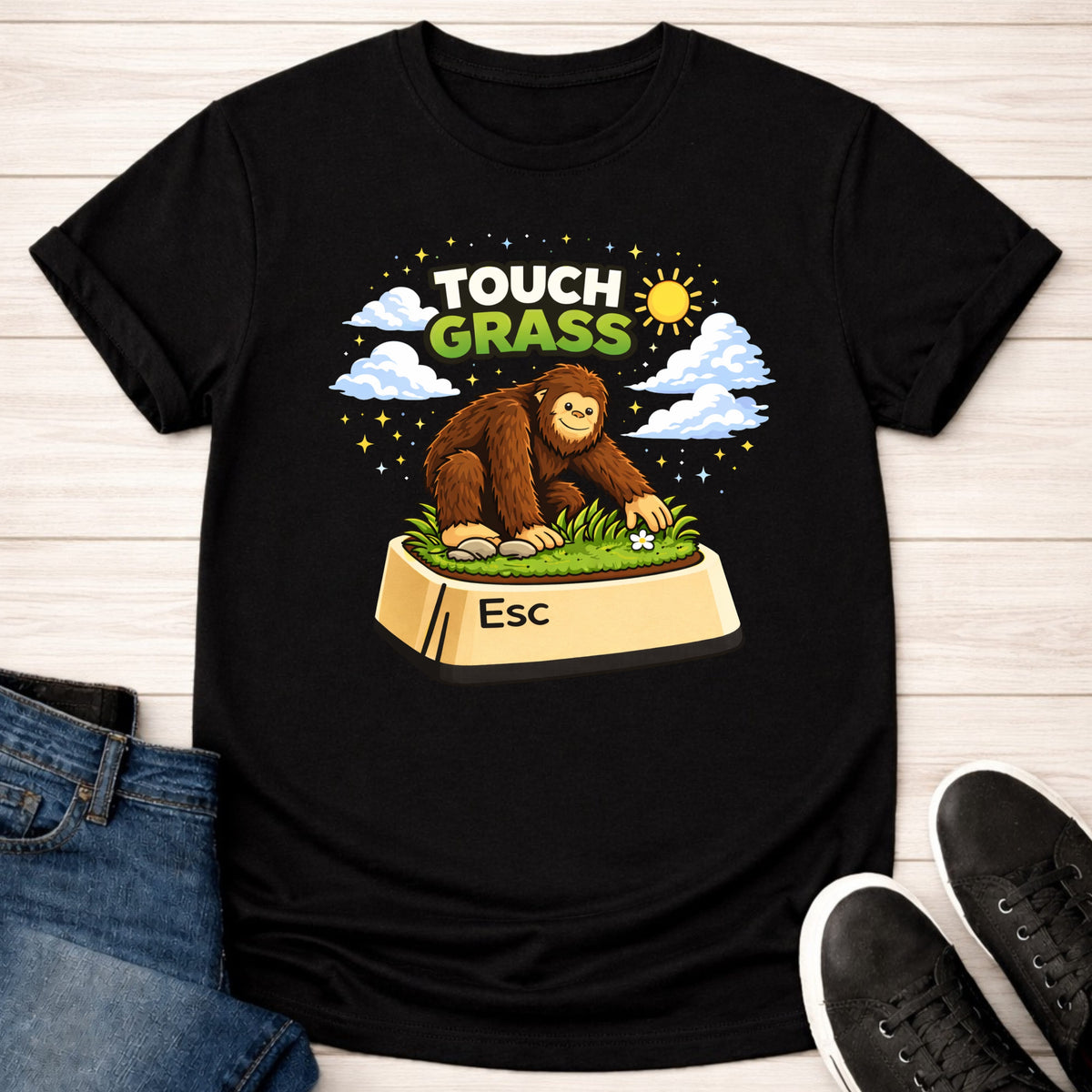 T-Shirt Black / S Touched Grass T-shirt