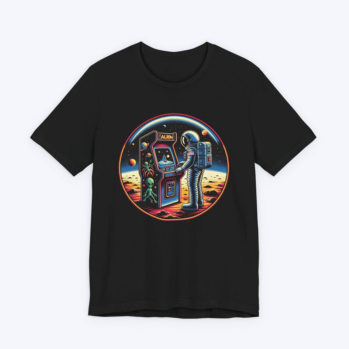 T-Shirt Black / S Visiting Mars - Astronaut Adventure T-shirt