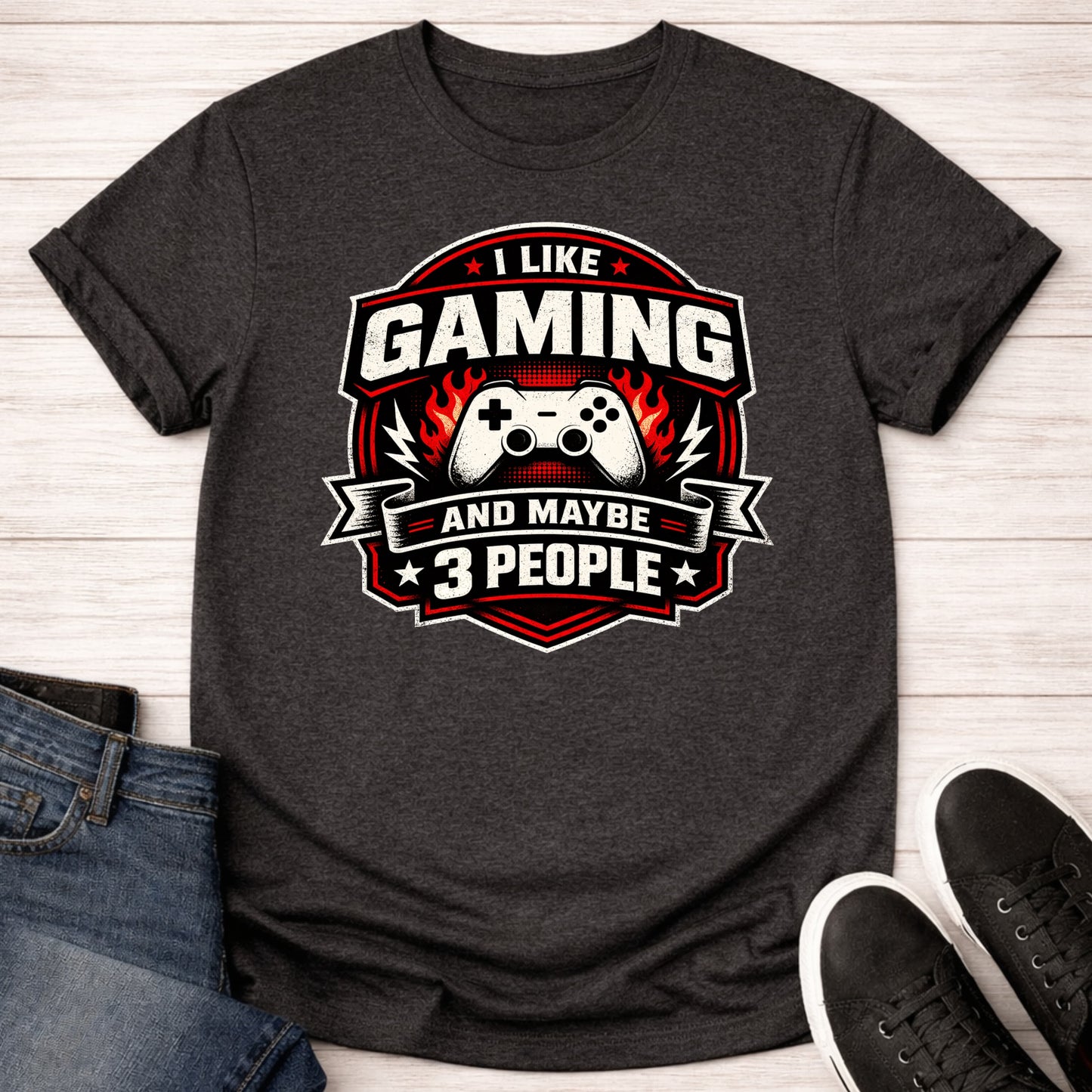 T-Shirt Dark Grey Heather / S 3 People at Most T-shirt