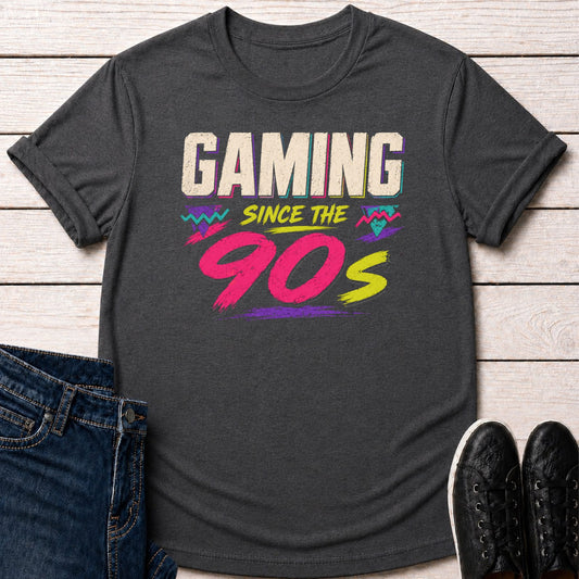 T-Shirt Dark Grey Heather / S 90s Gamer T-shirt